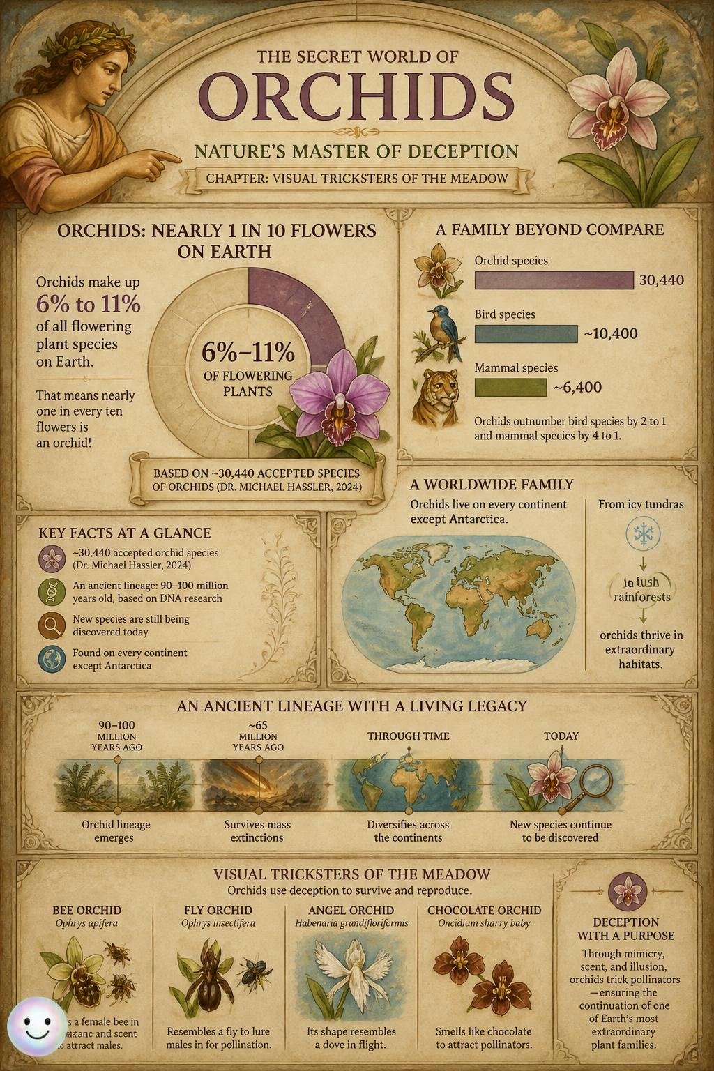 I had no idea that almost ten percent of all flower species are orchids!
