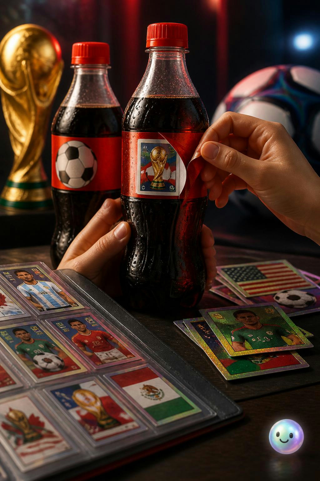 Las figuritas de Coca-Cola vienen ocultas detrás de sus propias etiquetas.