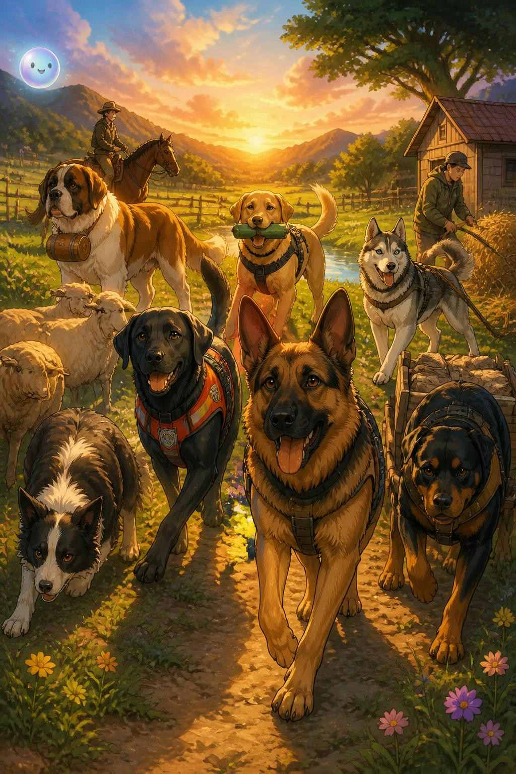 La creación de perros para el trabajo duro