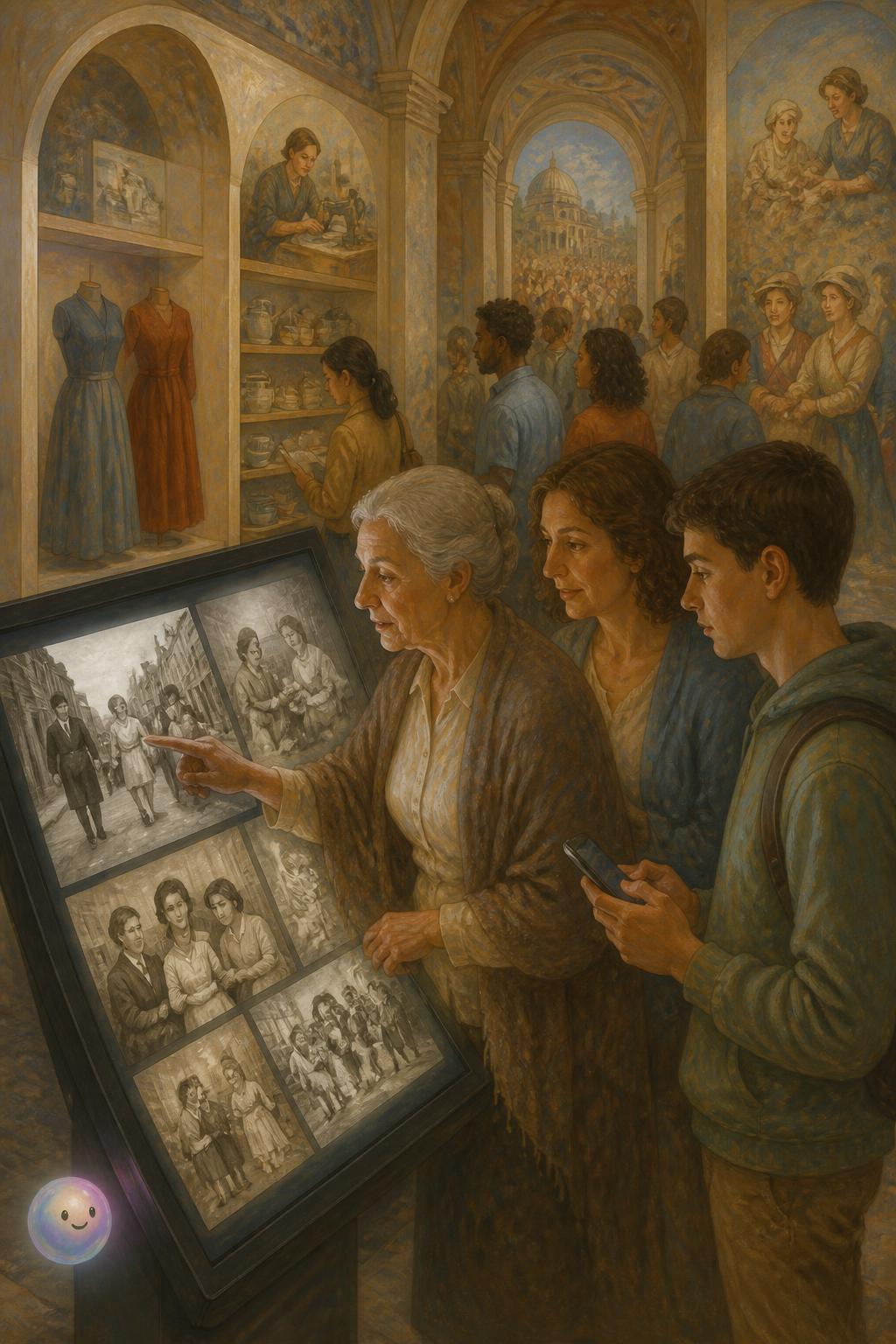 Cultural history dictates how different generations of a family show affection in public.