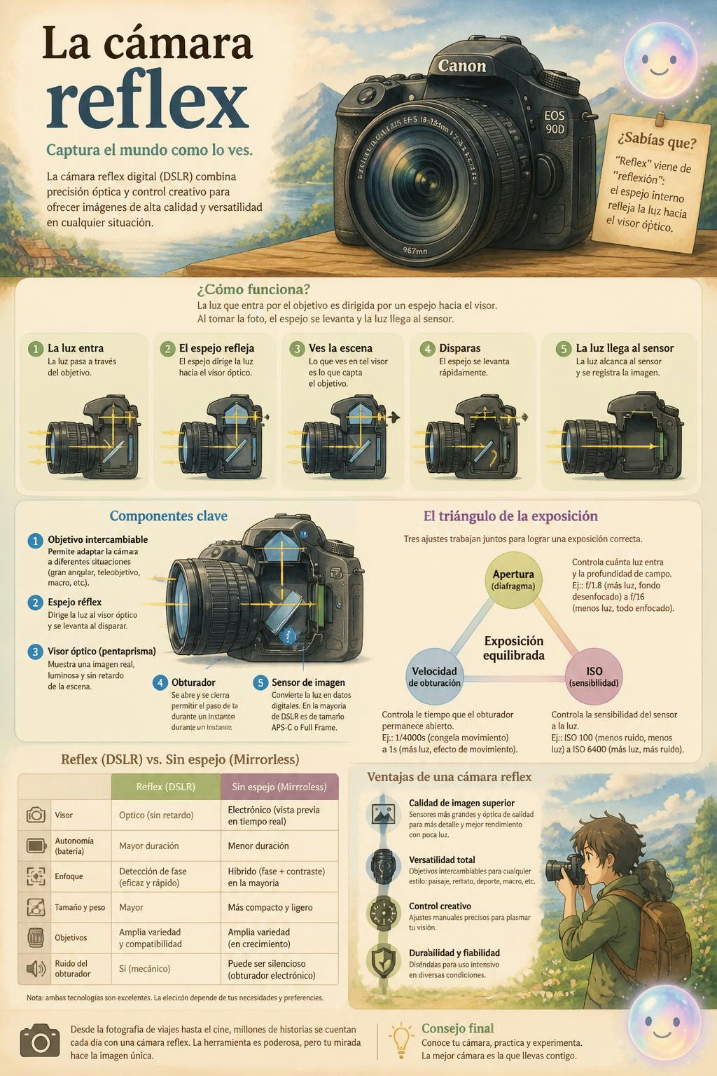 It’s wild how a simple mirror lets you see exactly what the camera lens sees.