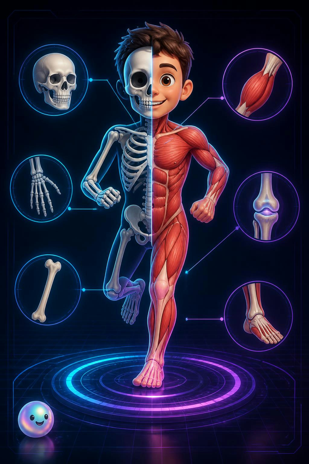 El sistema locomotor coordina los huesos y músculos para hacer posible cada movimiento.