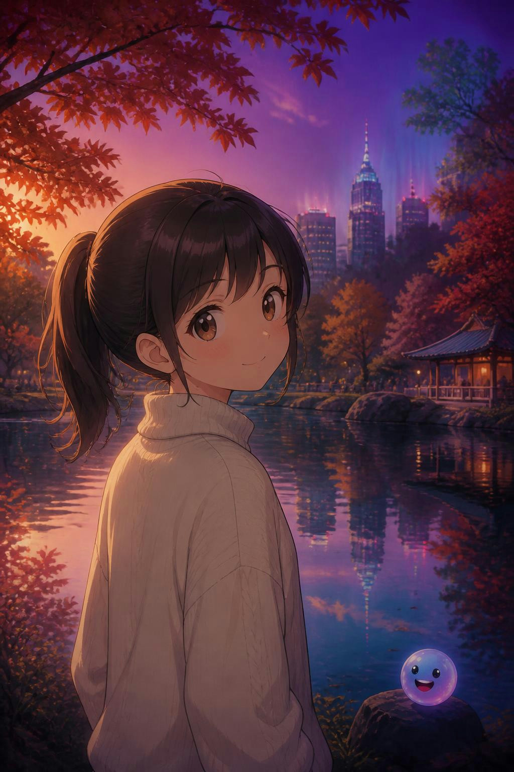 La luz otoñal de Shinjuku Gyoen inspira los paisajes del arte del anime