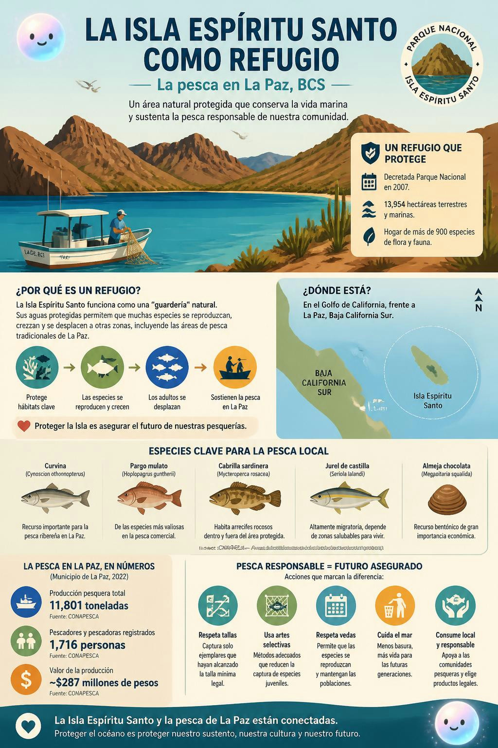 La Isla Espíritu Santo como refugio