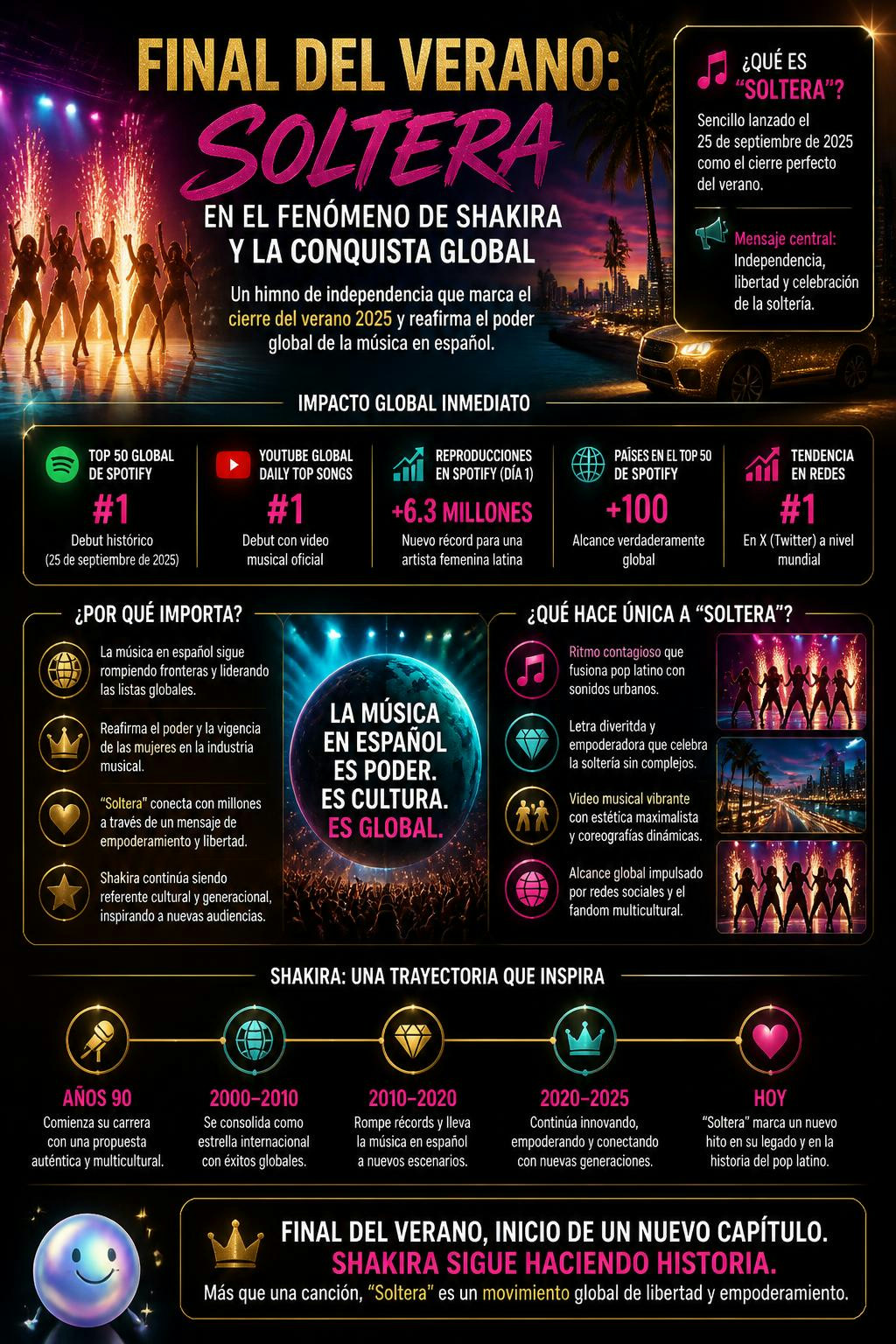 Del rock de Barranquilla al éxito global, la evolución de Shakira es única.