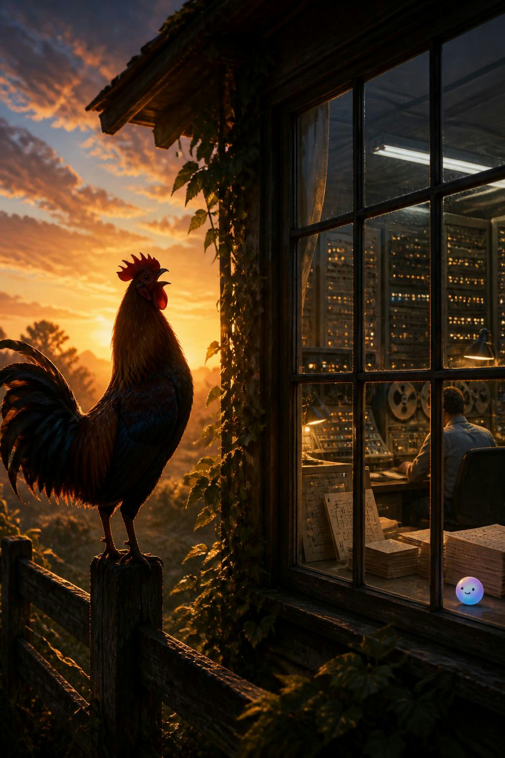 Con un gallo