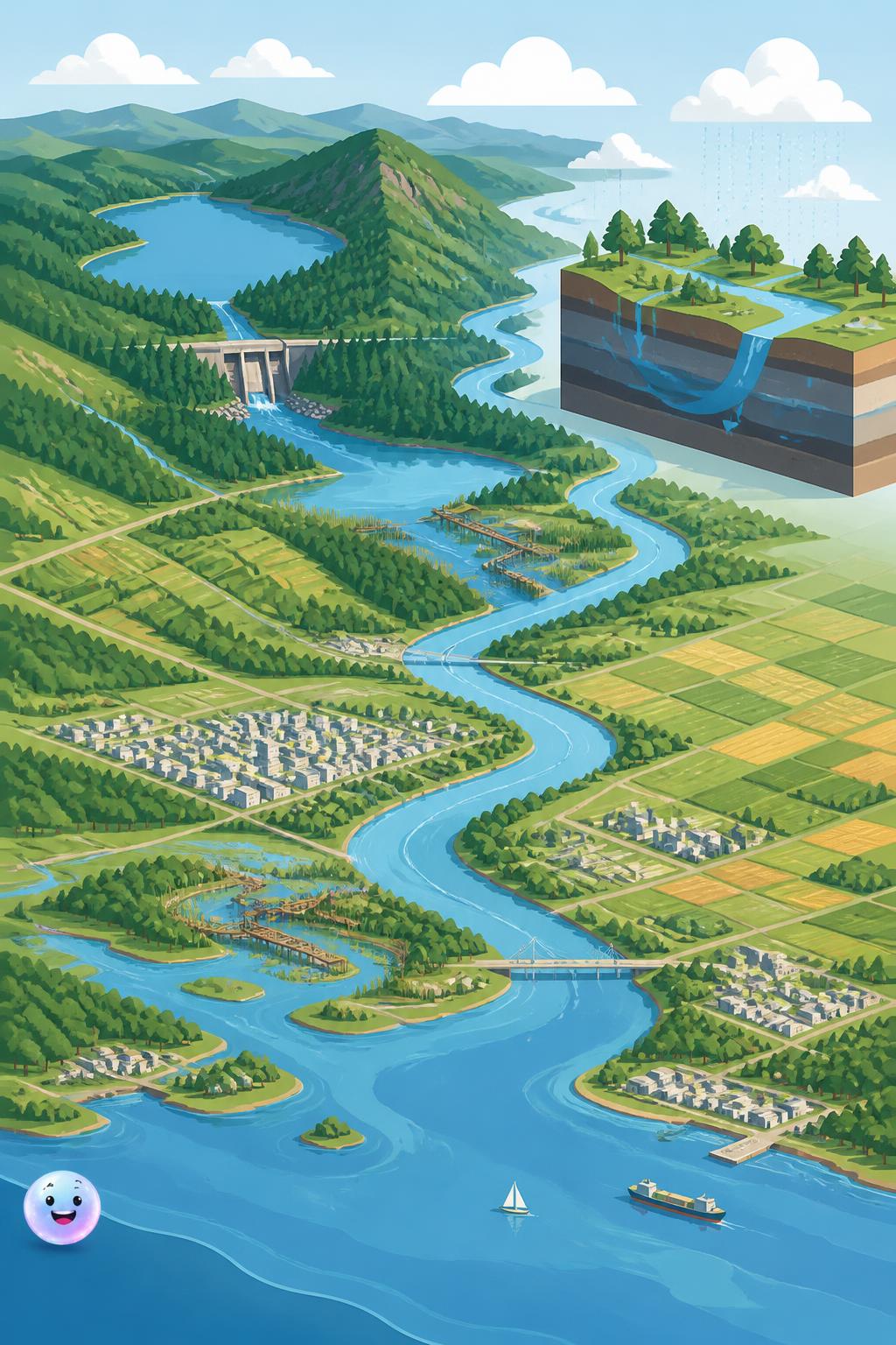 La rivière Yamaska commence son parcours dans le petit lac de Waterloo.