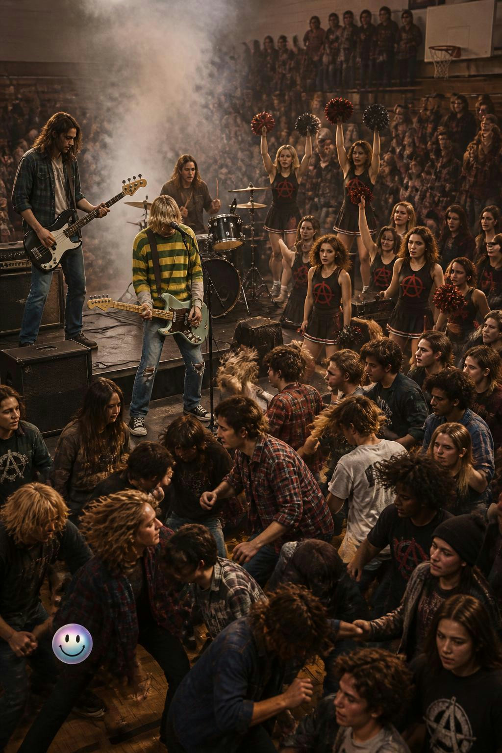 Nirvana turned a staged high school pep rally into a real youth revolution.