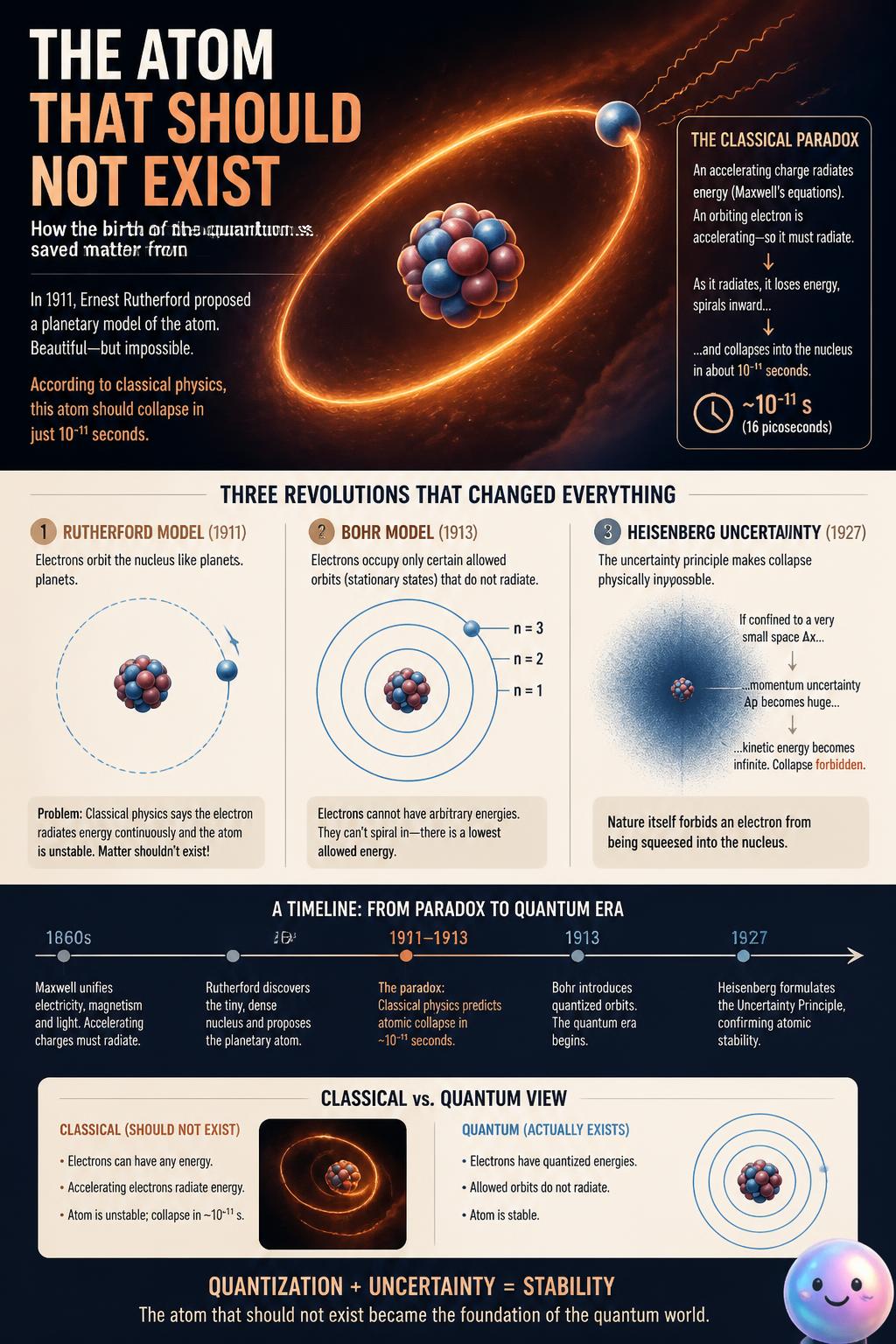 Classical physics declared the planetary atom impossible, but quantum rules proved it actually exists.