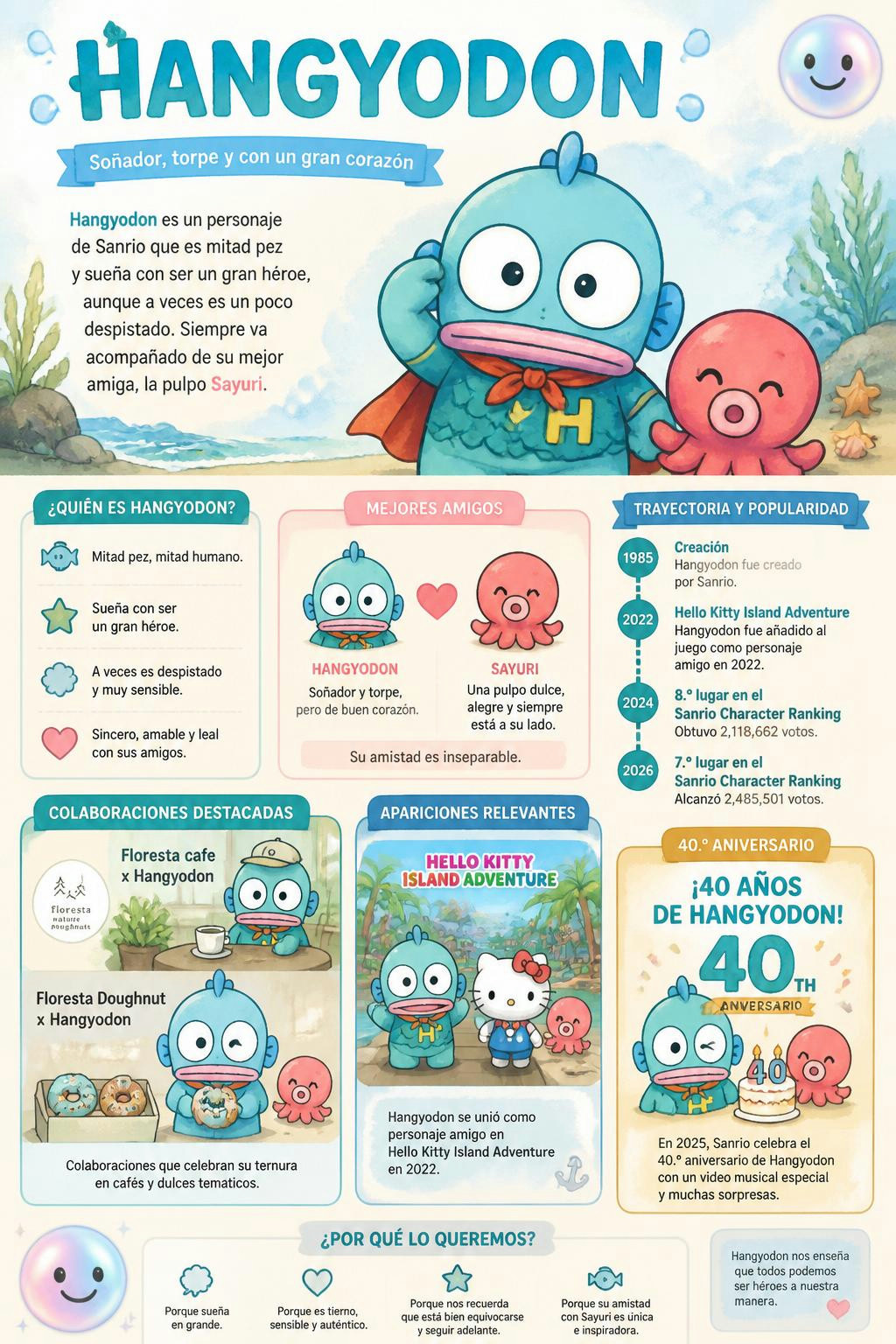 Resulta que el pez más despistado de Sanrio sueña con ser un gran héroe.