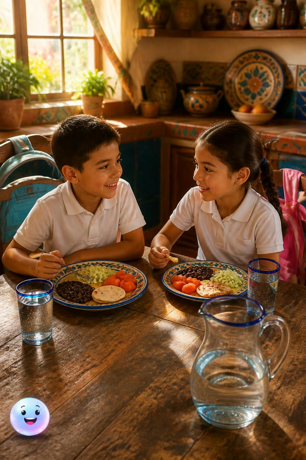 El agua y los colores de su plato dan superpoderes a niños de siete años