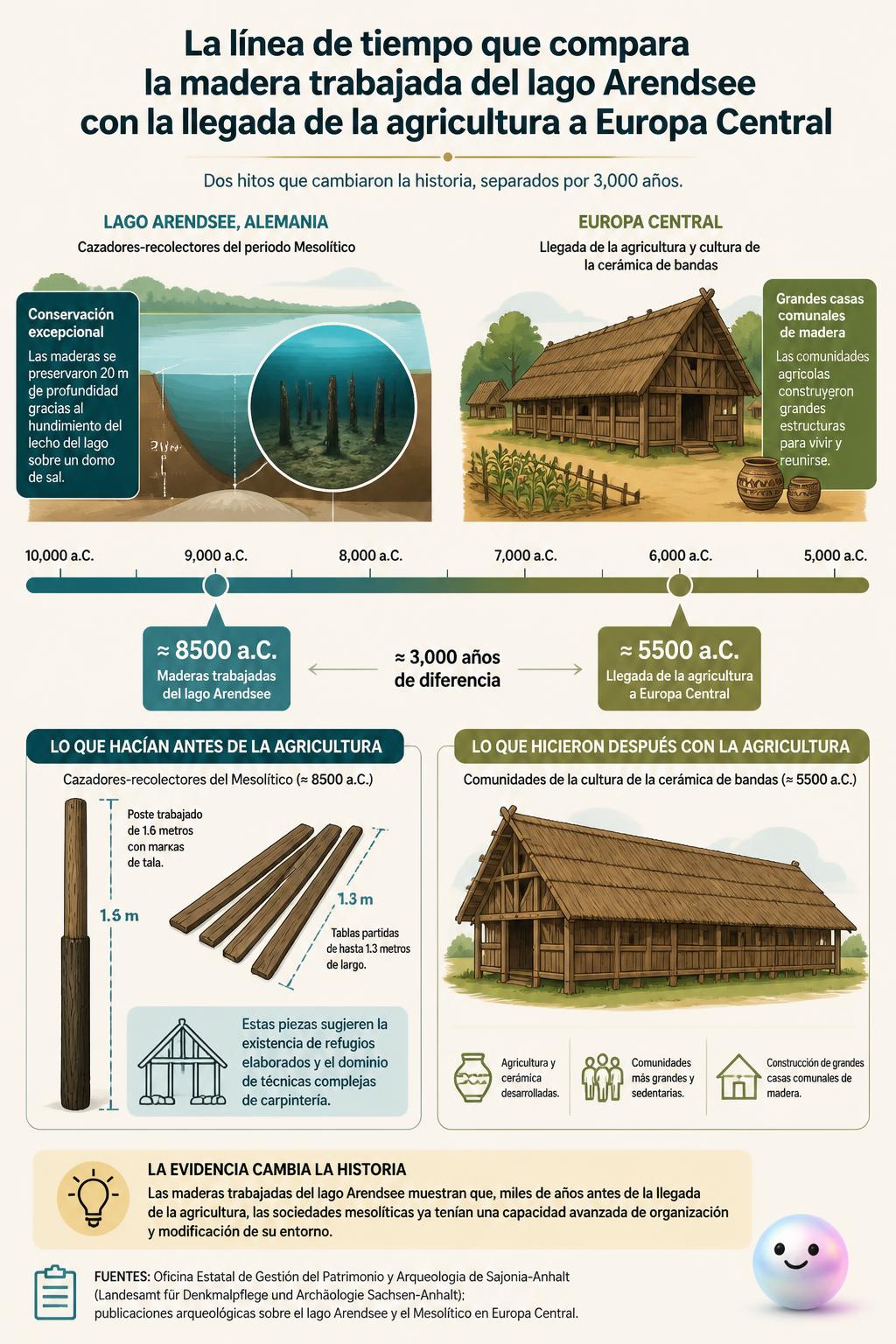 La madera de Arendsee revela estructuras de hace 10.500 años, previas a la agricultura.