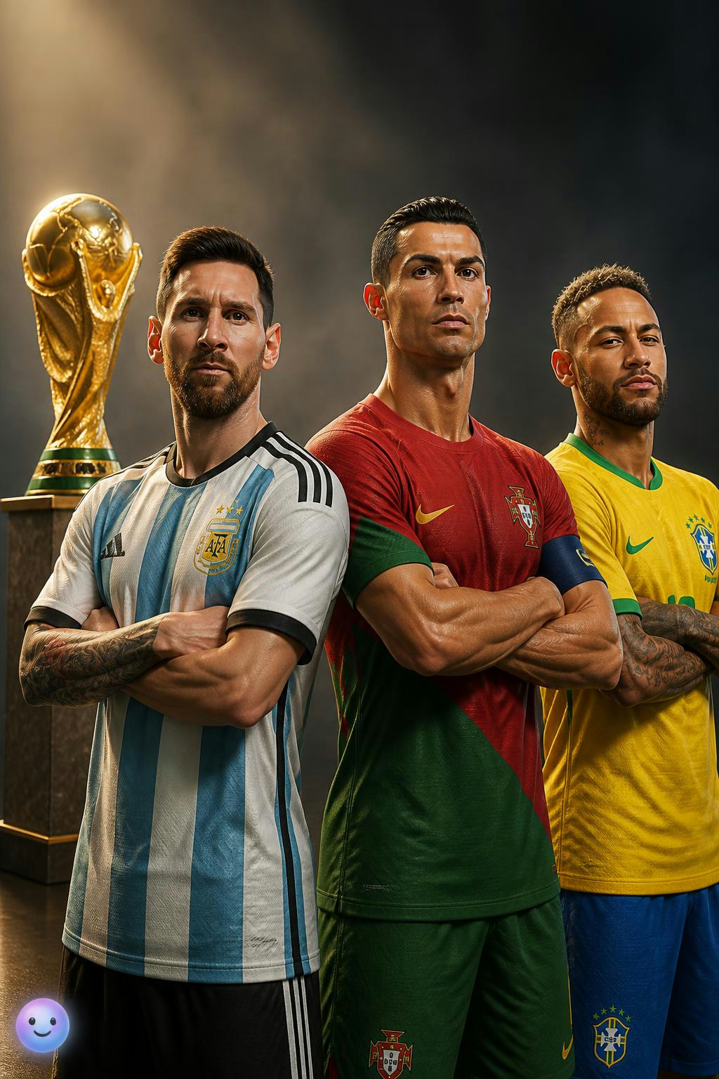 De estos tres astros del fútbol, solo Lionel Messi consiguió ganar la Copa del Mundo.