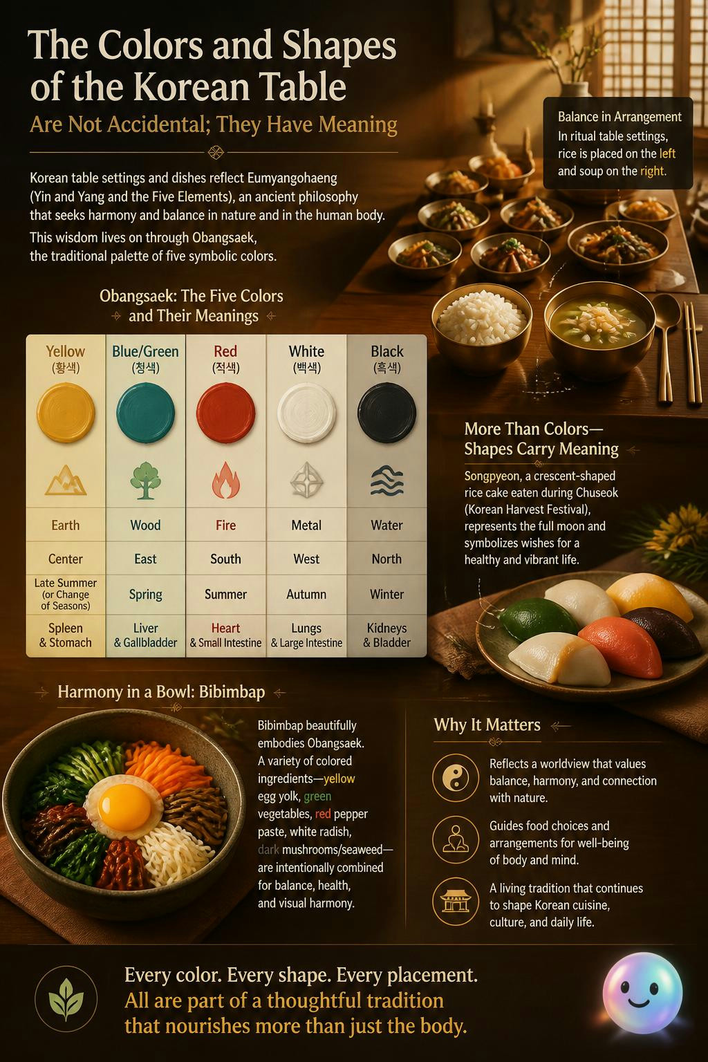Every color and shape on a Korean table is placed to balance the universe.