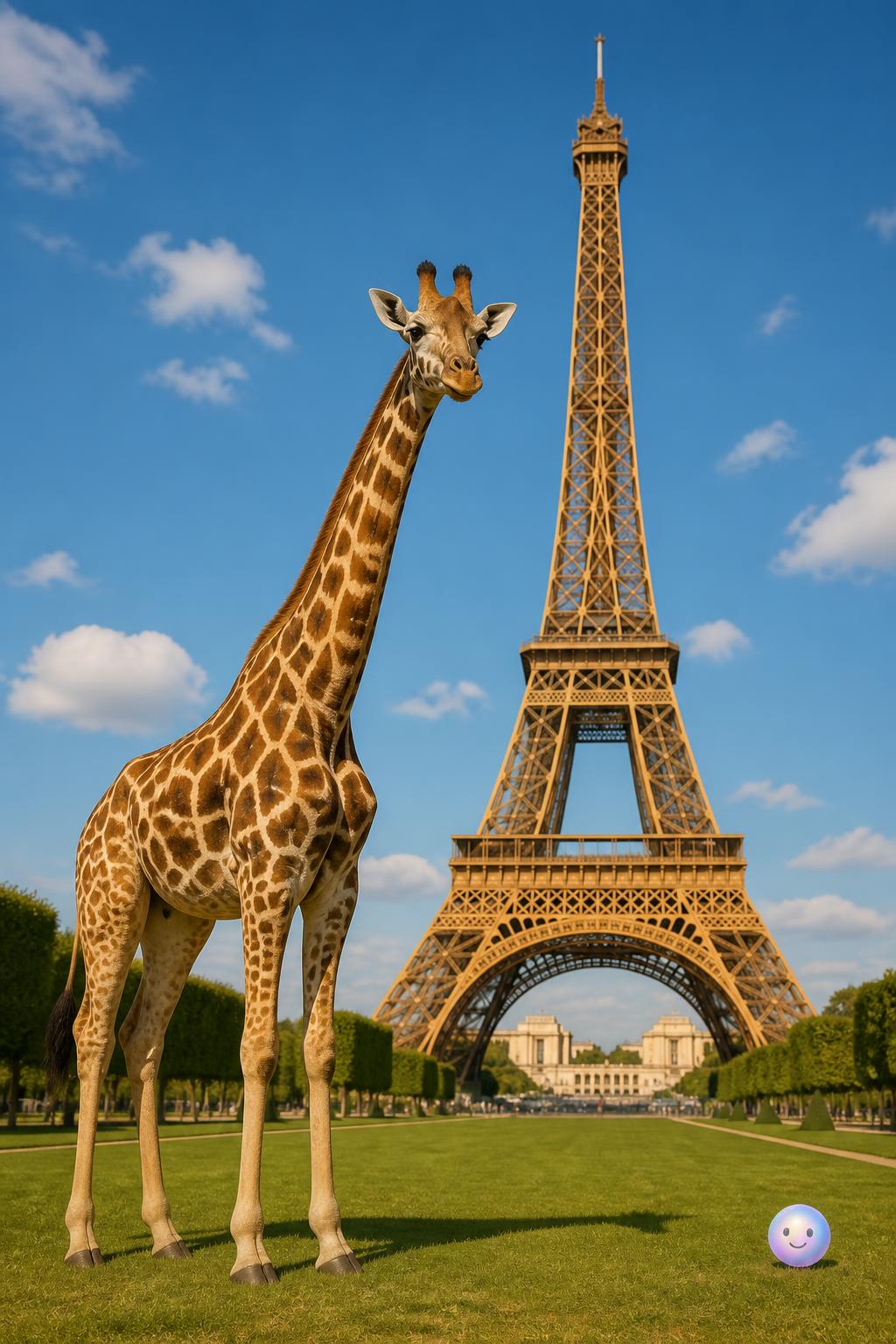 A real giraffe actually walked to Paris decades before this tower was built.