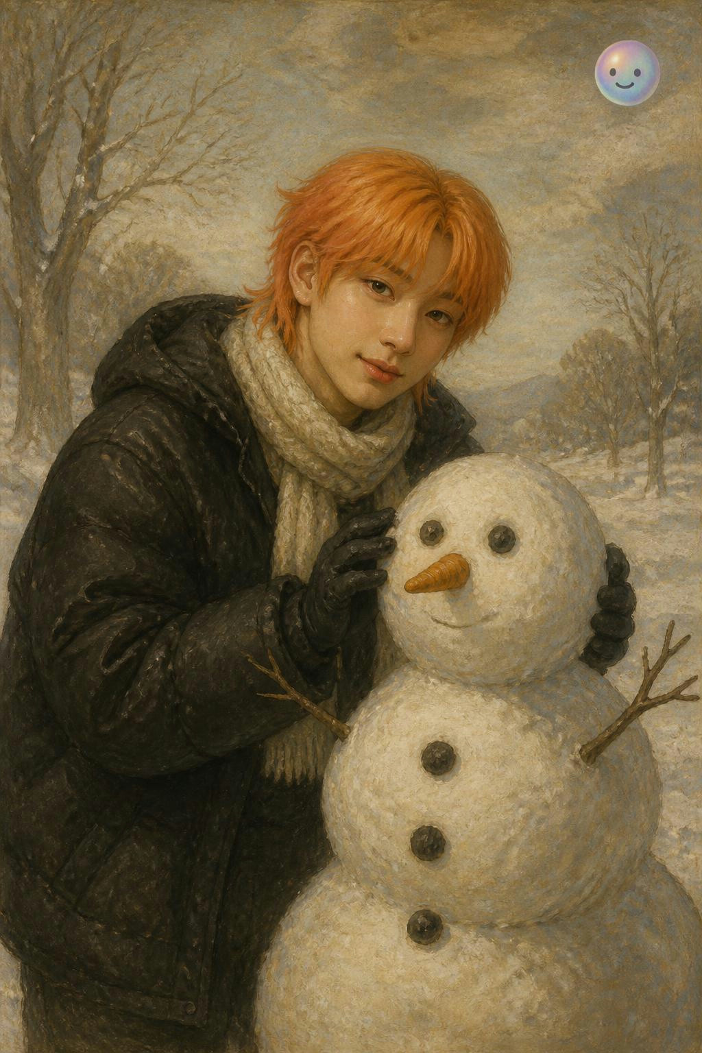 Resulta que hasta los ídolos de K-pop vuelven a ser niños jugando en la nieve.