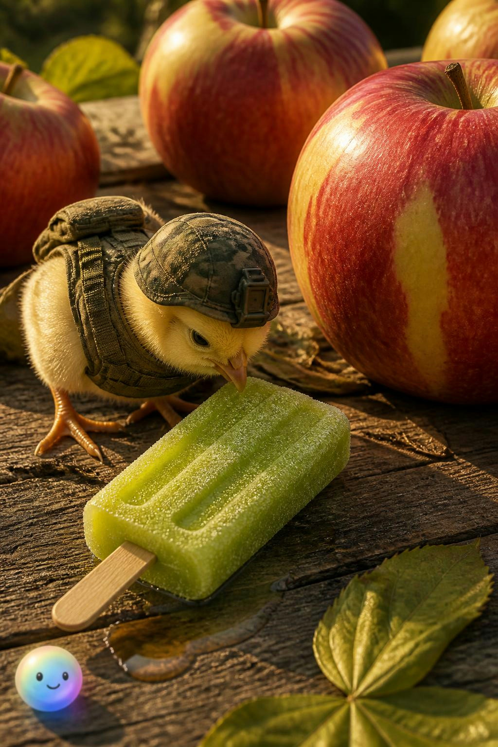 Curious baby chicks learn about their environment by pecking at colorful, unfamiliar objects.