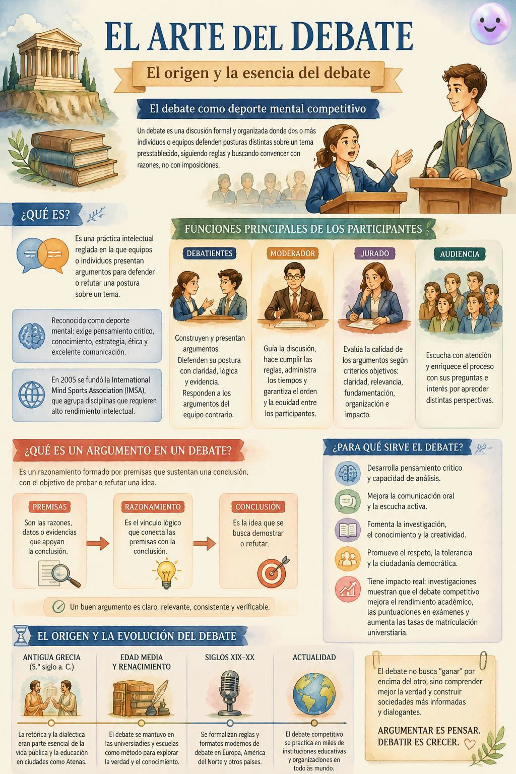 Resulta que debatir es un deporte mental con sus propias ligas y tácticas.