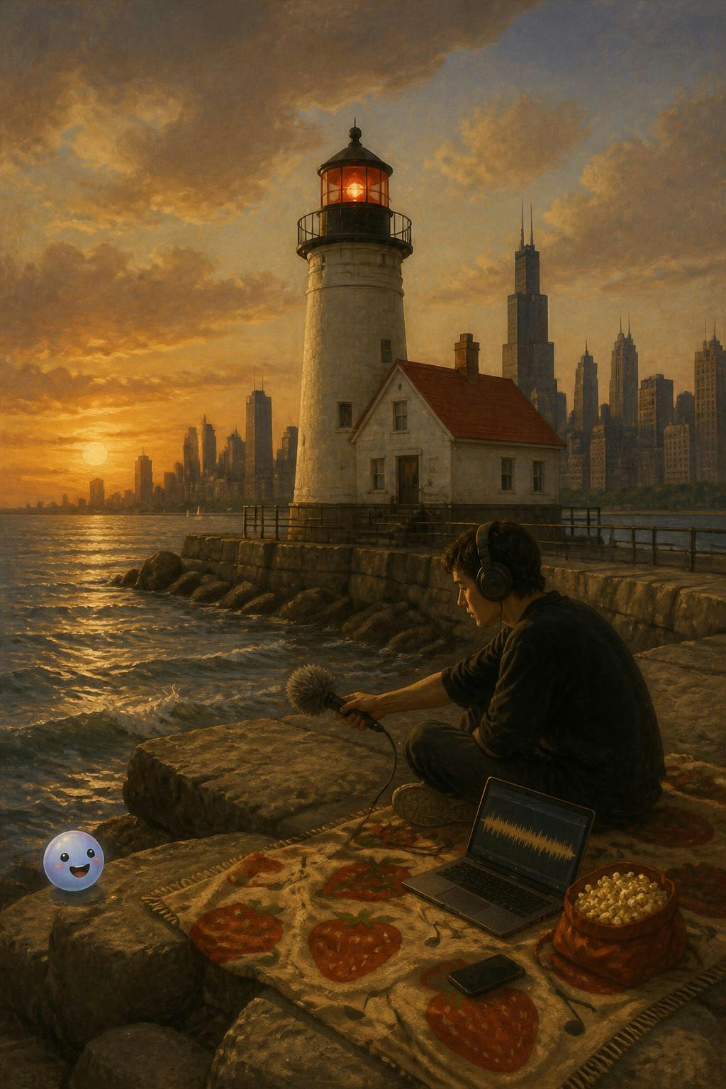 Giant lighthouse lenses bend a tiny light to shine for twenty miles at sunset