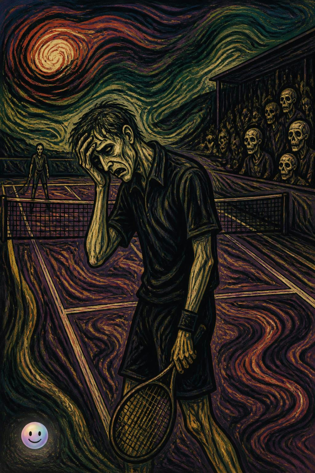 I still can't believe The Scream's getaway car was dumped on a tennis court.