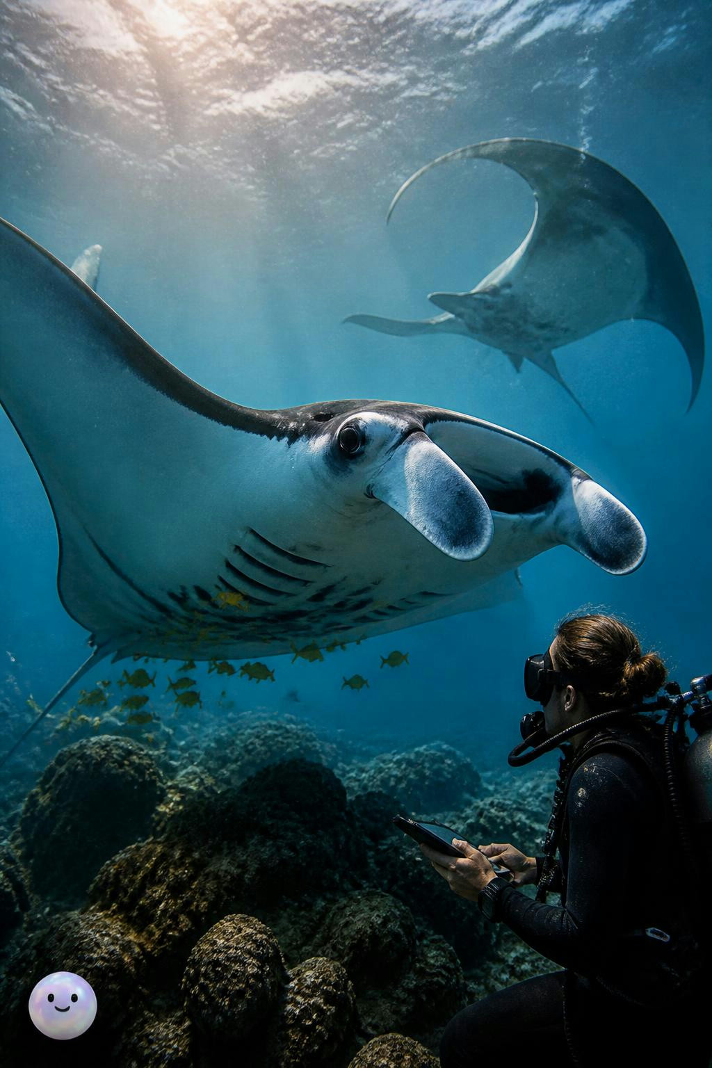 Cada mantarraya tiene un patrón de manchas único, como una huella dactilar.