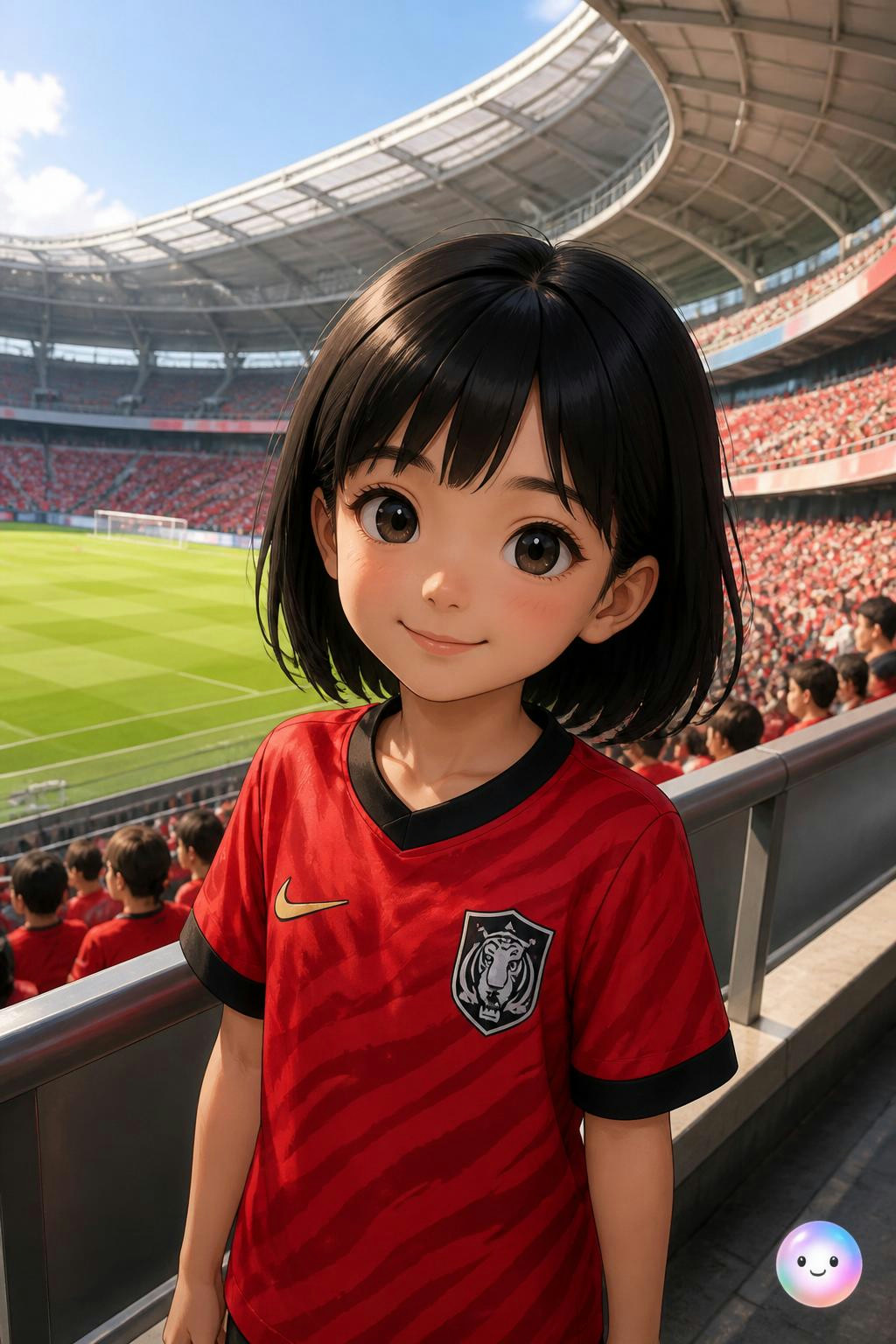 No sabía que la pasión del fútbol en Corea se fusionaba así con el anime.