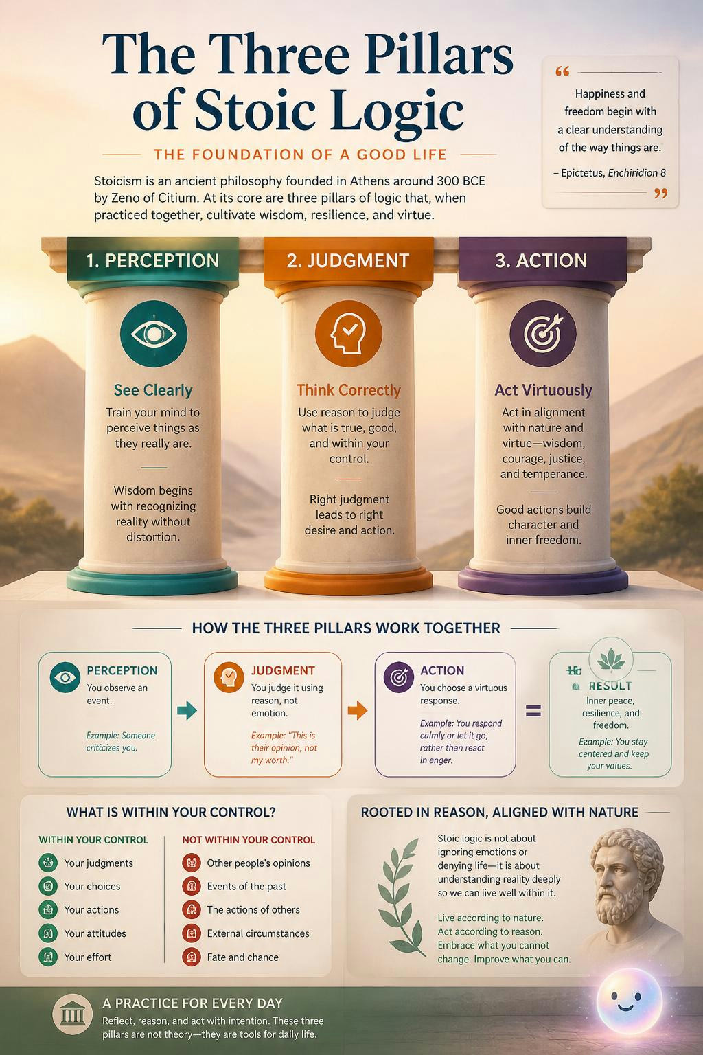 The three pillars of Stoic logic