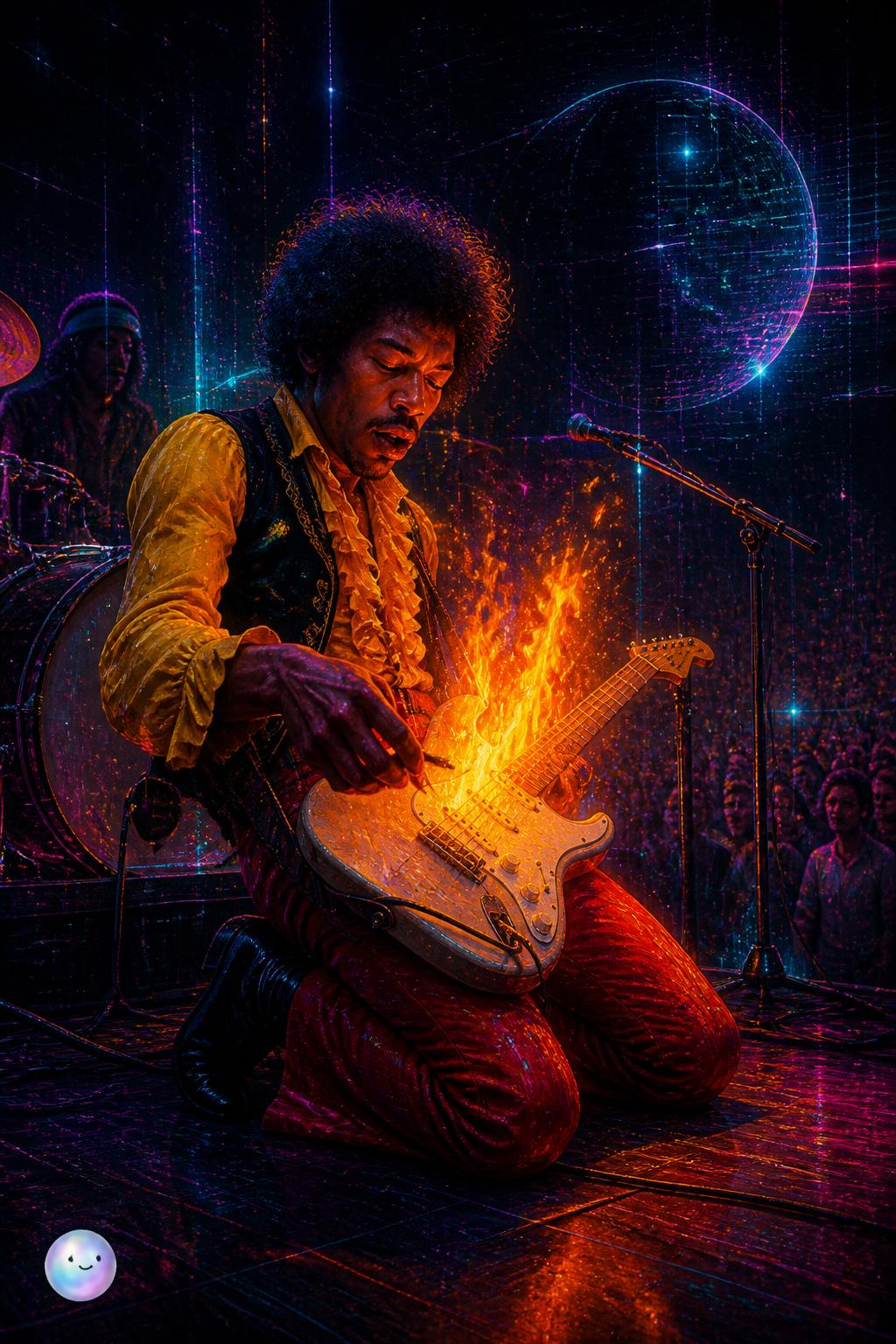 I had no idea Hendrix became a superstar just by burning his guitar.