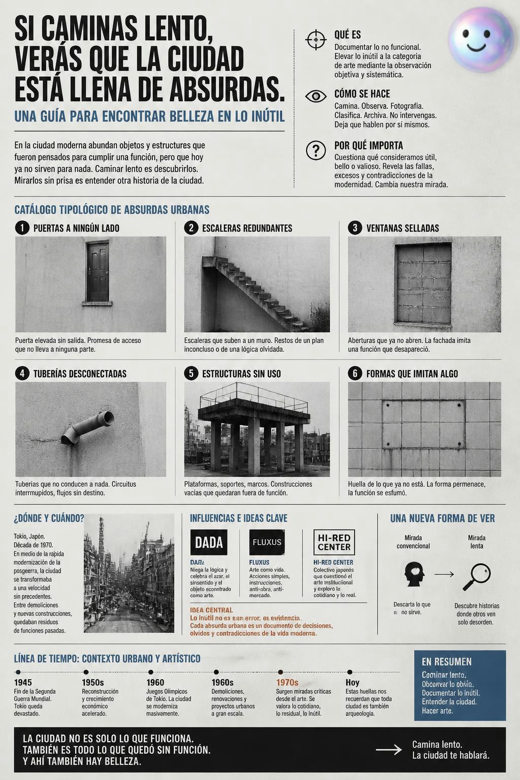Si caminas lento, verás que la ciudad está llena de absurdas reliquias inútiles.