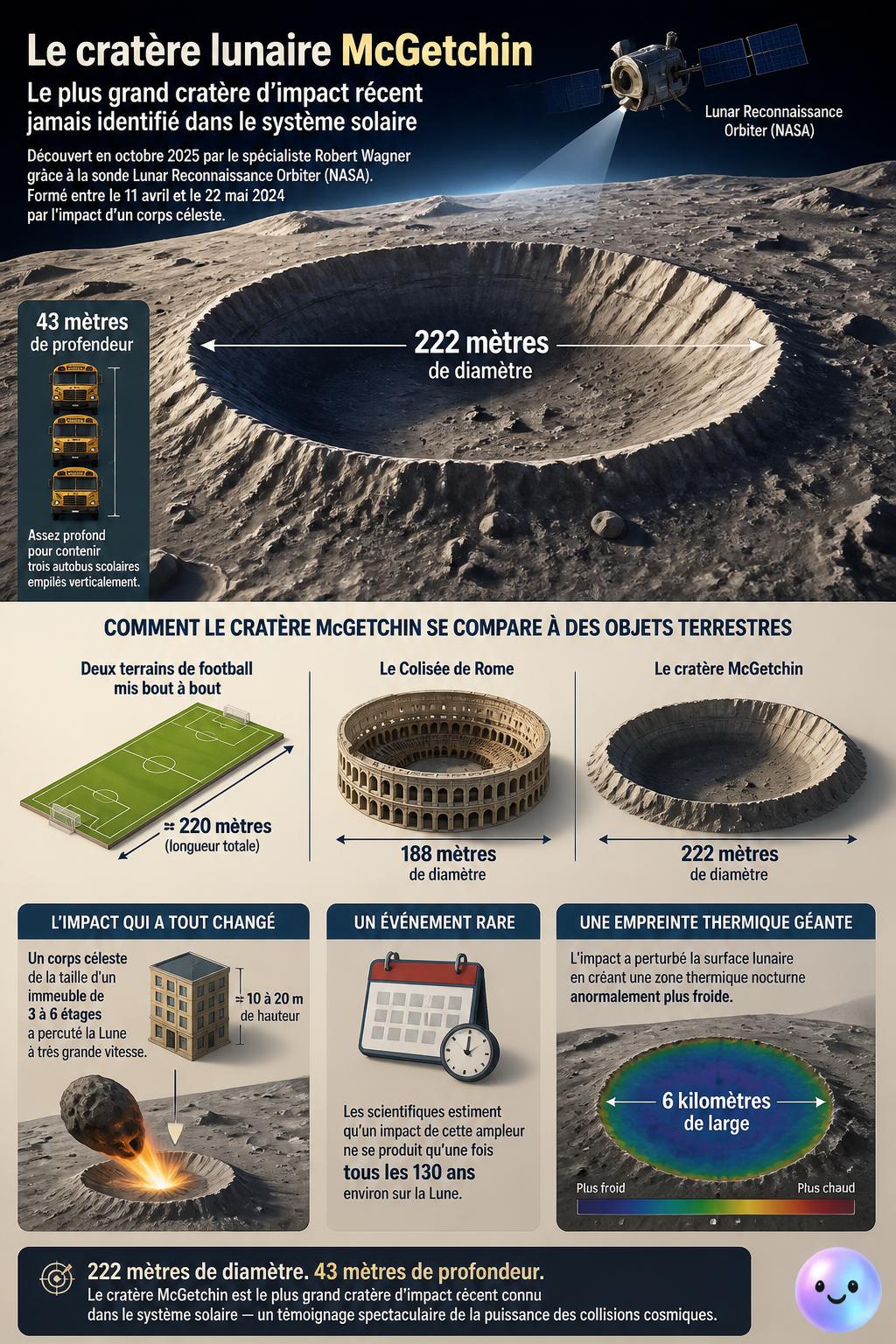Le nouveau cratère lunaire McGetchin est le plus grand impact de notre siècle.