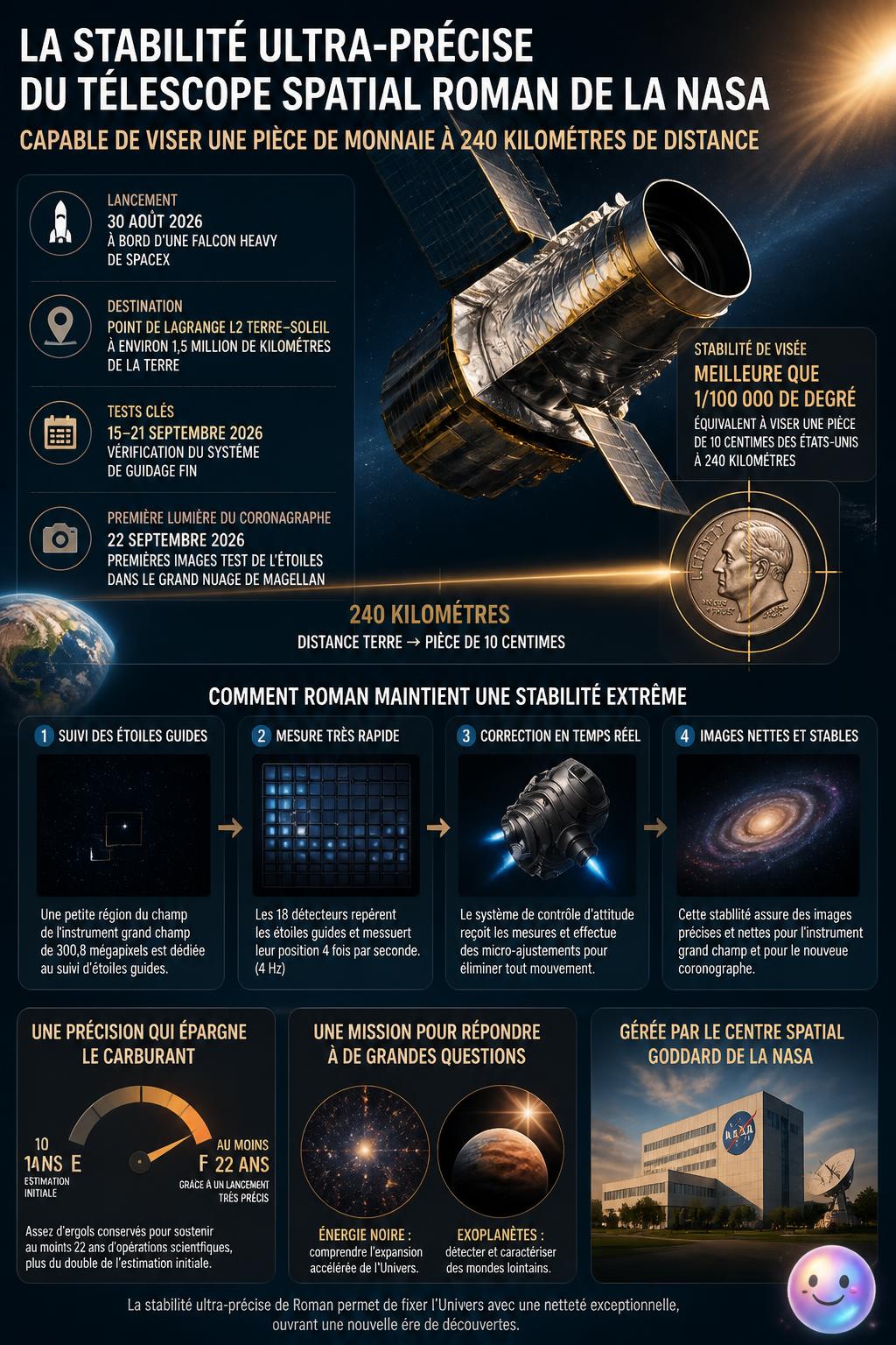 Le télescope Roman de la NASA possède une stabilité de visée absolument incroyable.