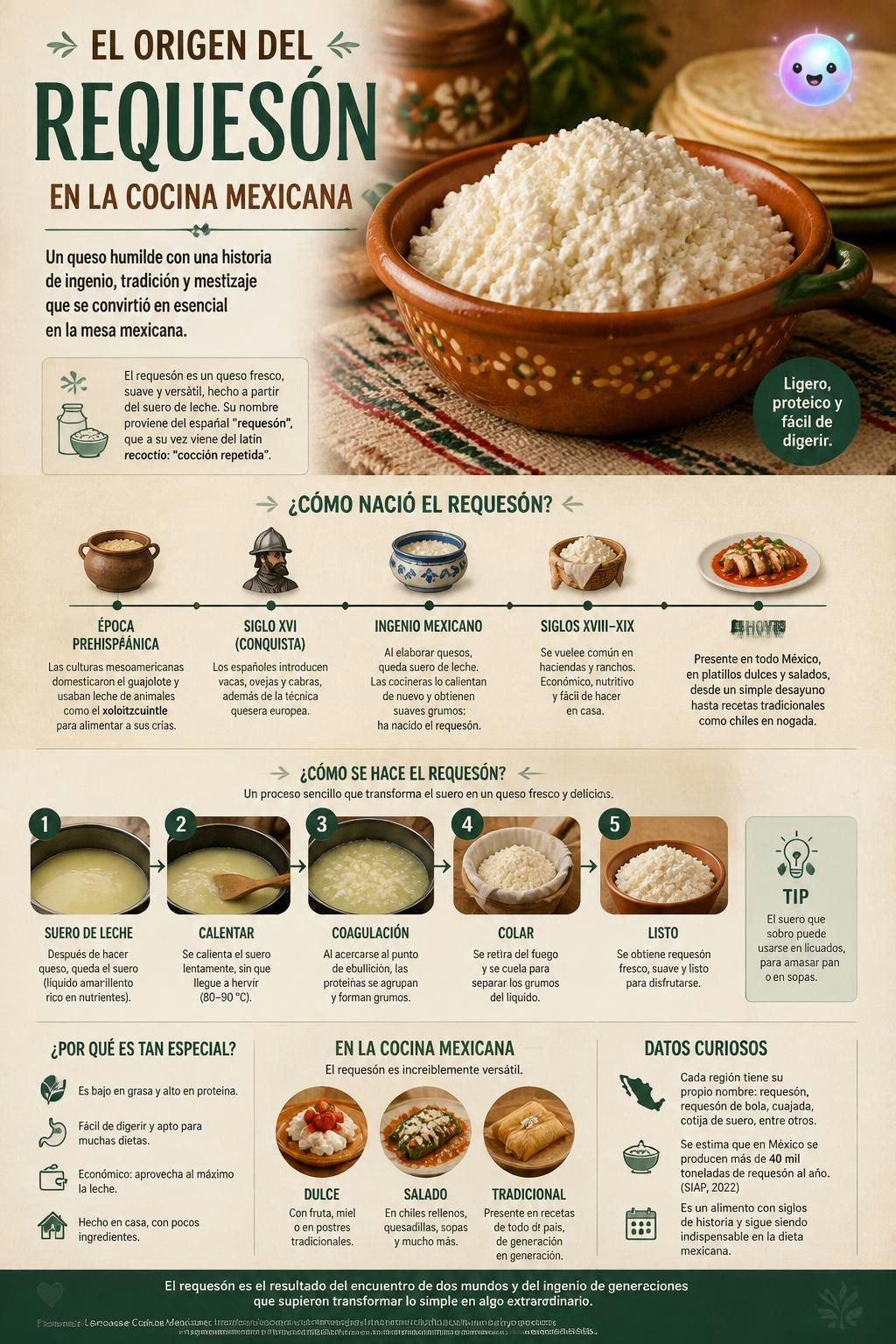 El origen del Requesón en la cocina mexicana