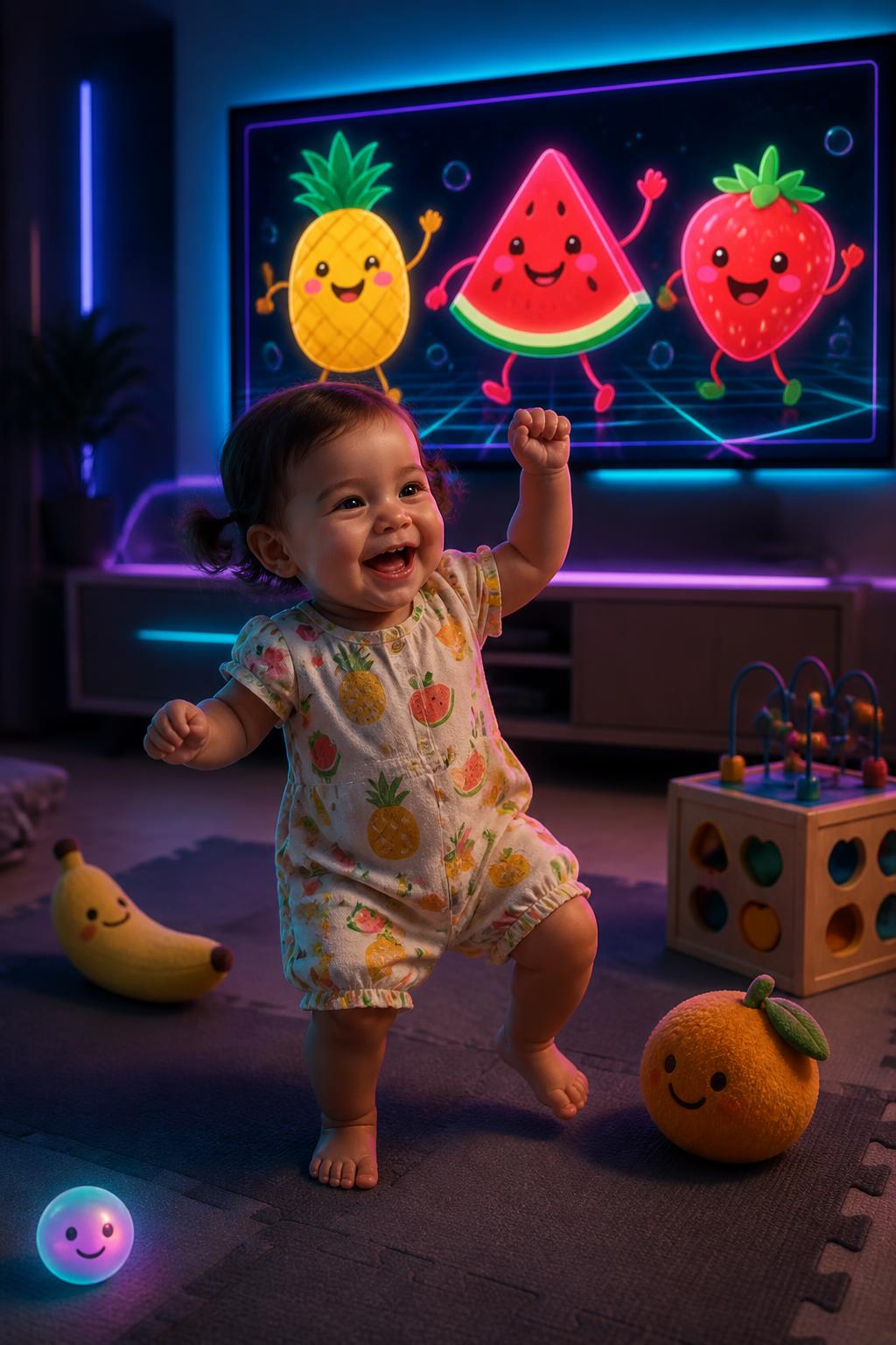 Las frutas de colores vivos despiertan el sentido del ritmo en los bebés.