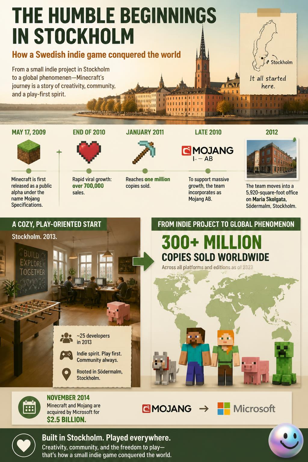 Stockholm, the birthplace of Minecraft, originally started as a tiny medieval fort to block pirates.