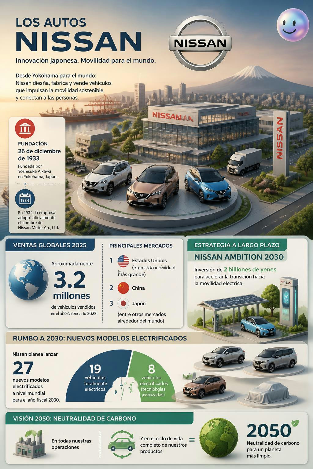 Desde 1933, Nissan une la adrenalina deportiva con la innovación eléctrica.