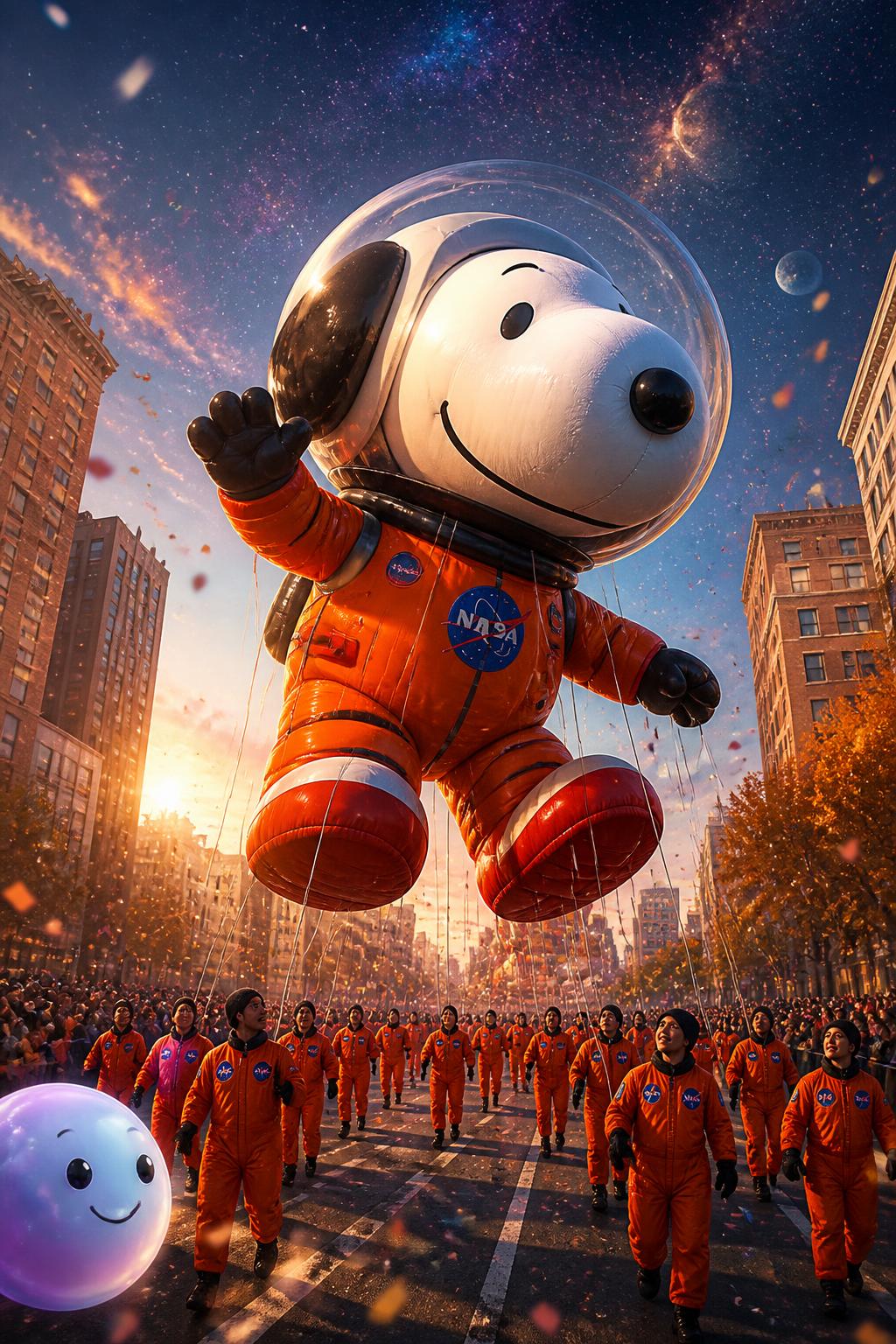 El globo gigante de Snoopy vuela gracias a la tecnología de marionetas invertidas