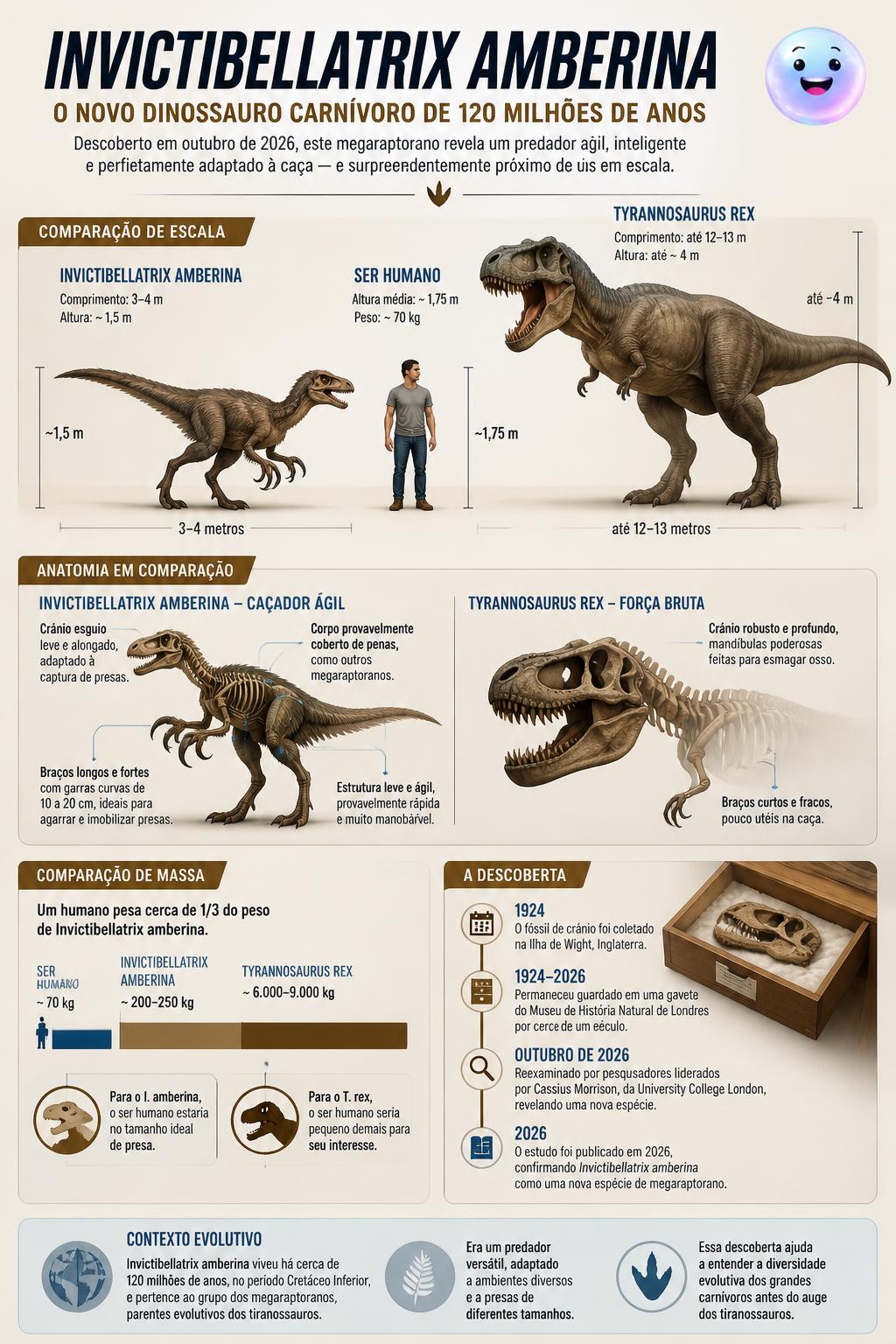 O novo dinossauro carnívoro de 120 milhões de anos tinha o tamanho de um humano