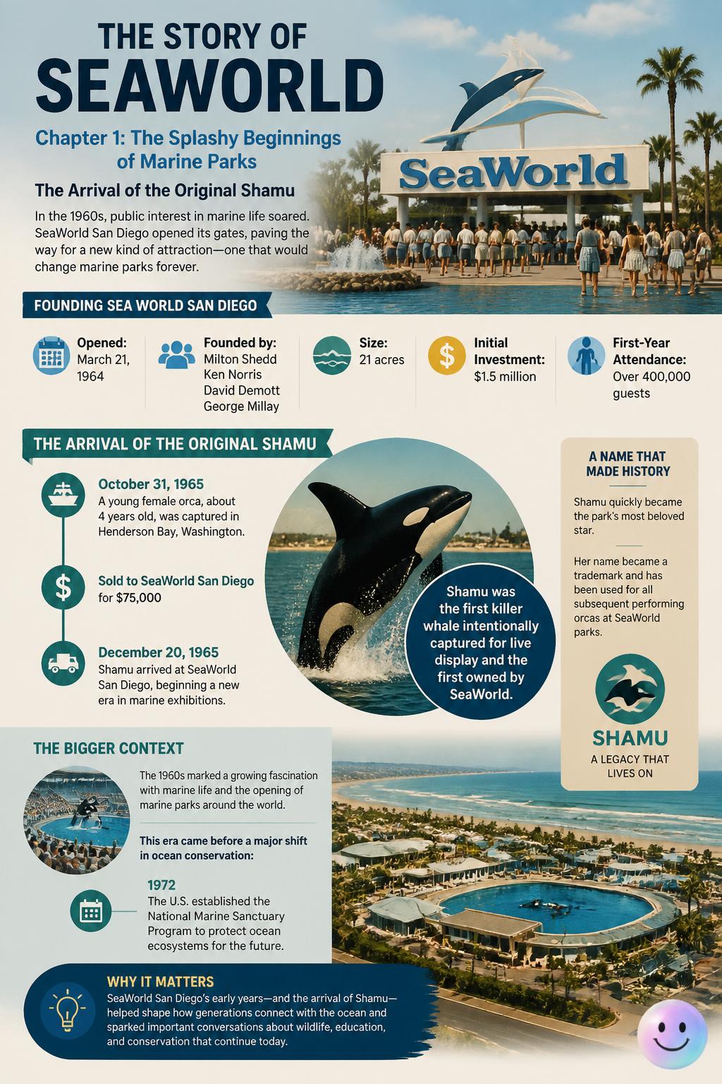 We actually used to fear orcas until the original Shamu arrived in 1965.
