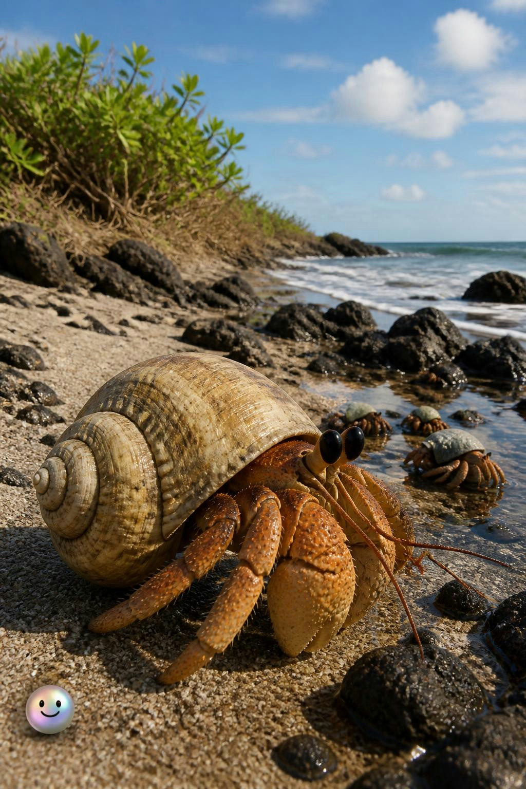It's crazy that this tiny hermit crab lives all the way from Mexico to Peru!