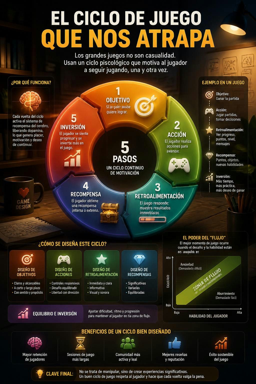 Por fin entiendo cómo los juegos nos atrapan en un ciclo infinito de dopamina.