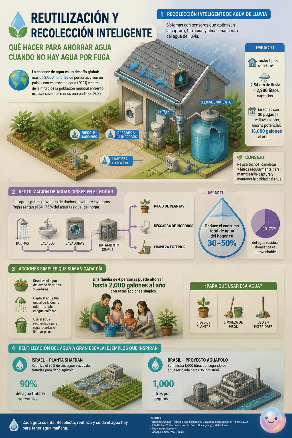Un simple balde en la ducha te muestra cuánta agua limpia podemos recuperar.