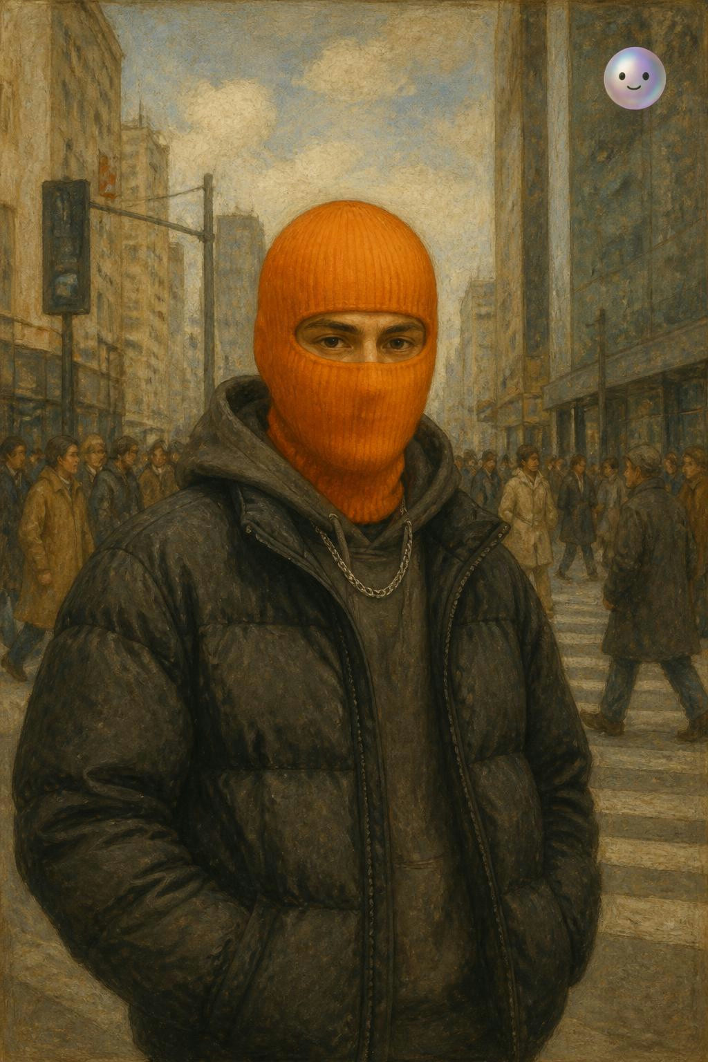 Me enteré de que usar una máscara naranja ayuda a liberar emociones ocultas.