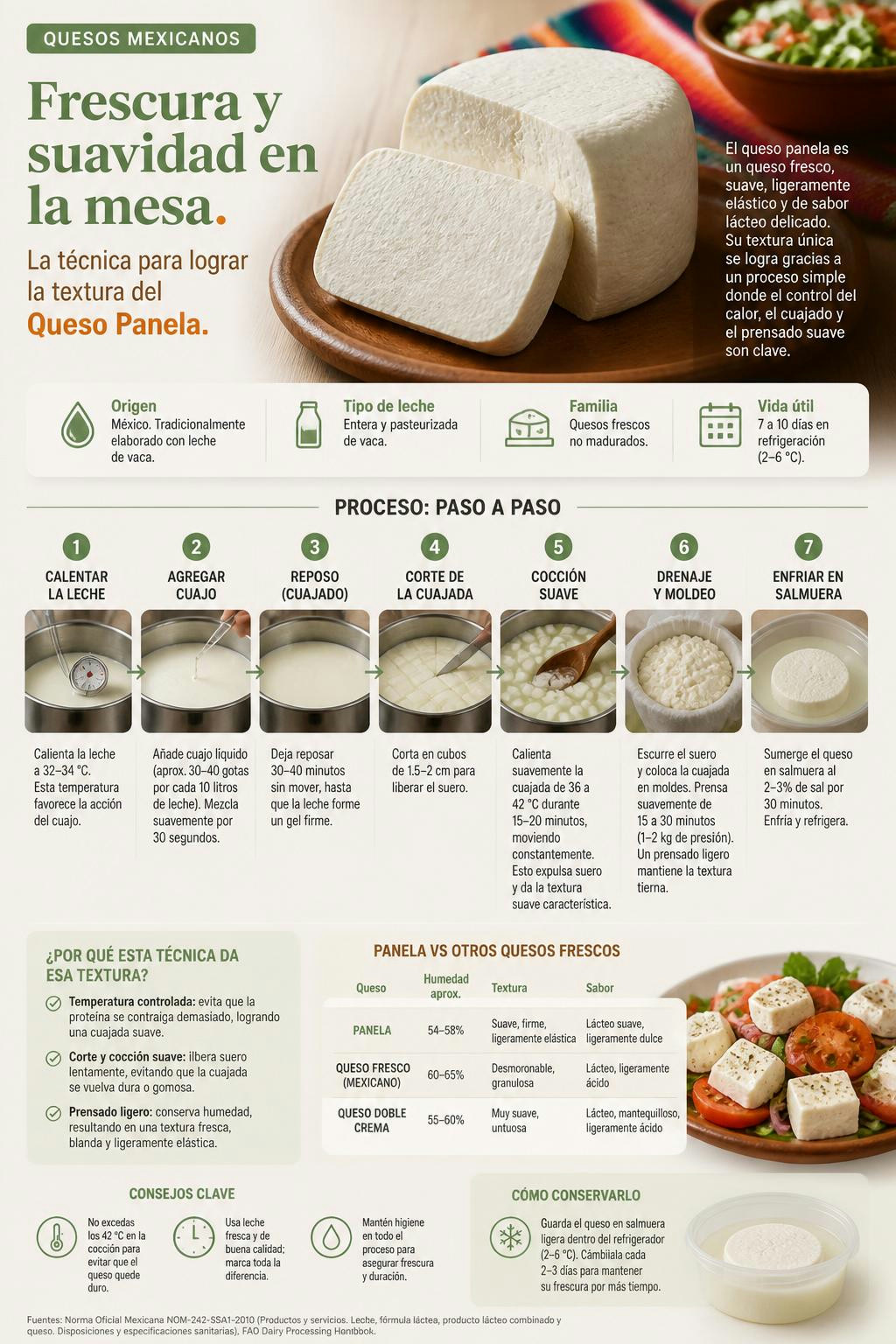Por fin entendí el secreto de la frescura y suavidad del queso panela.