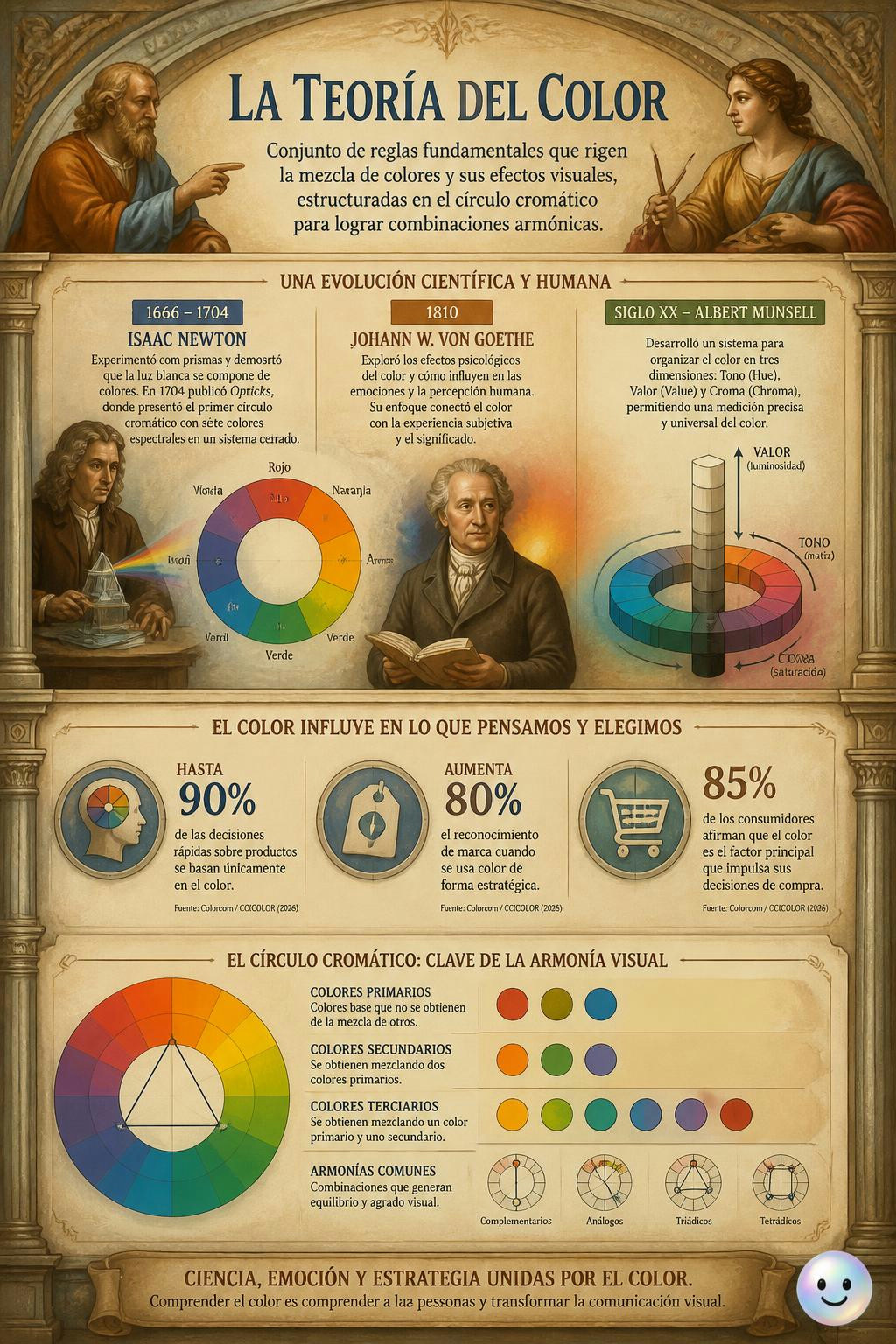 Solo tres colores se mezclan en esta rueda para crear infinitas combinaciones.