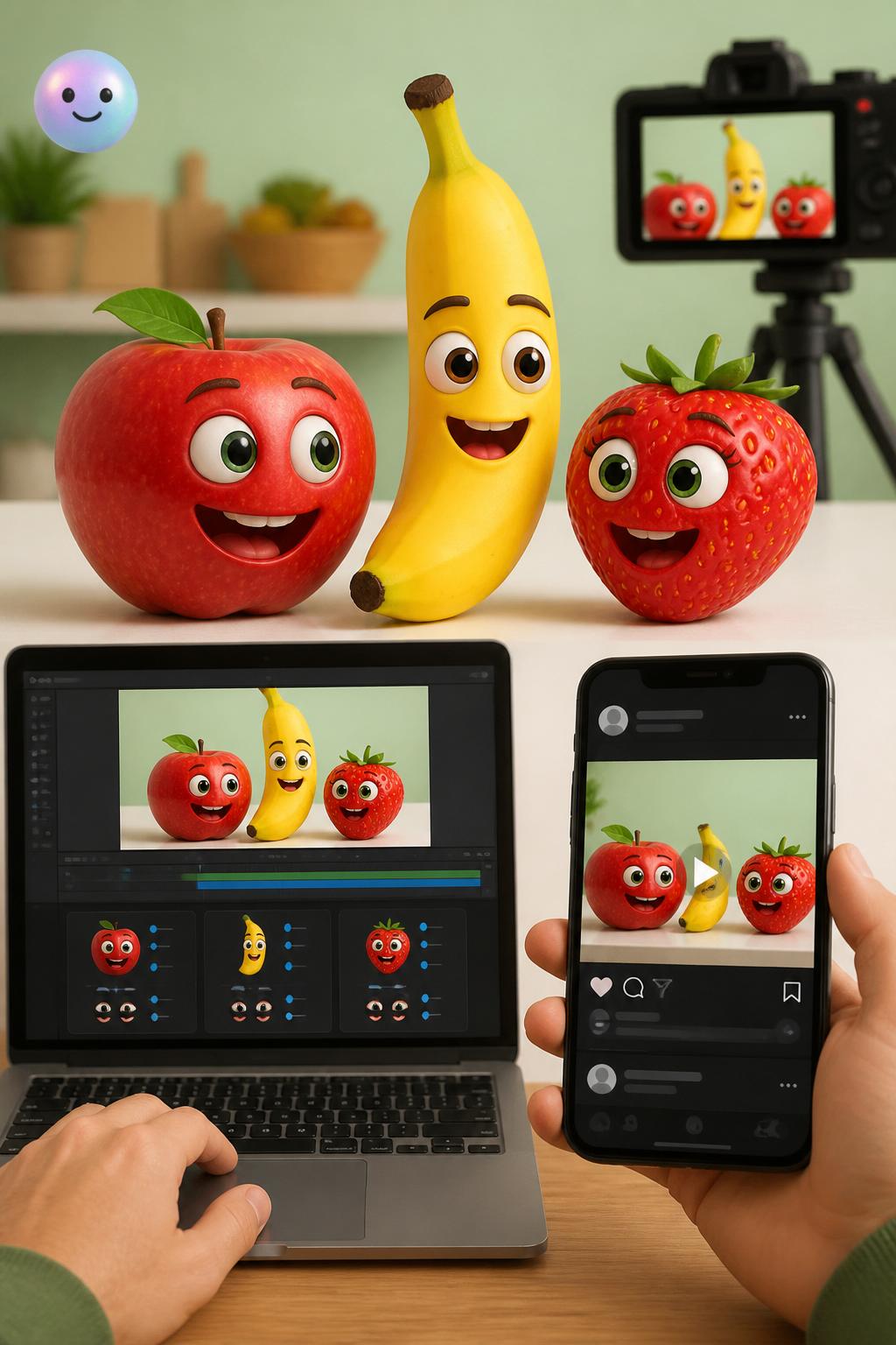 Resulta que darle voz y expresiones a una fruta es ridículamente fácil.