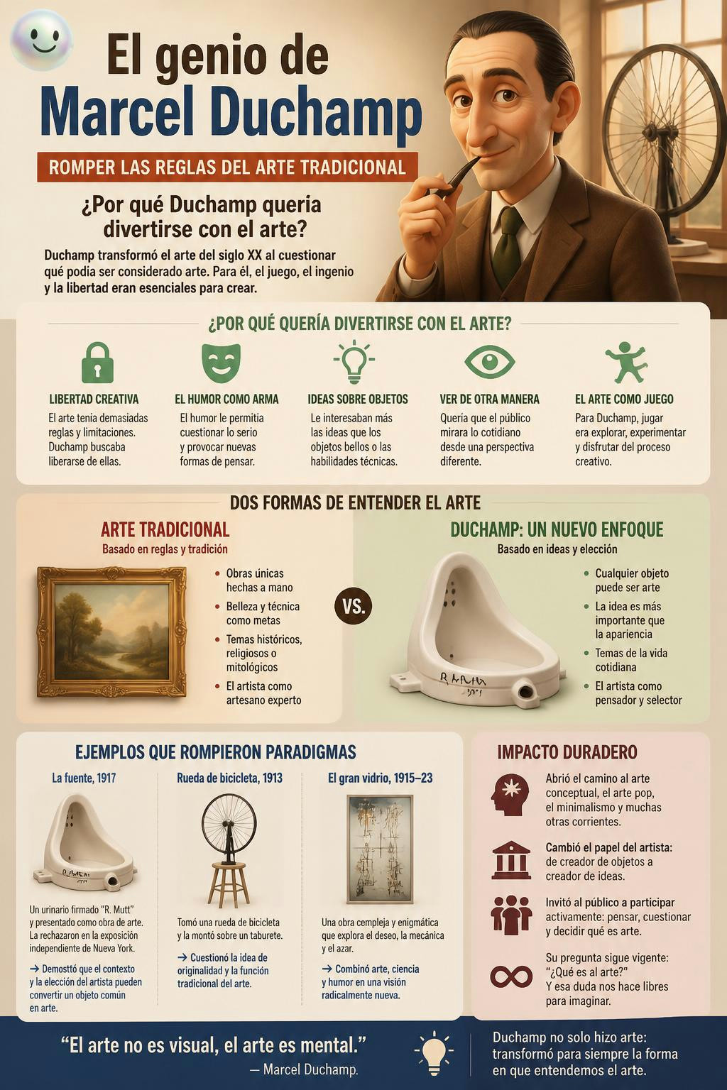 Duchamp nos enseñó que el arte es más libre cuando se convierte en un juego.