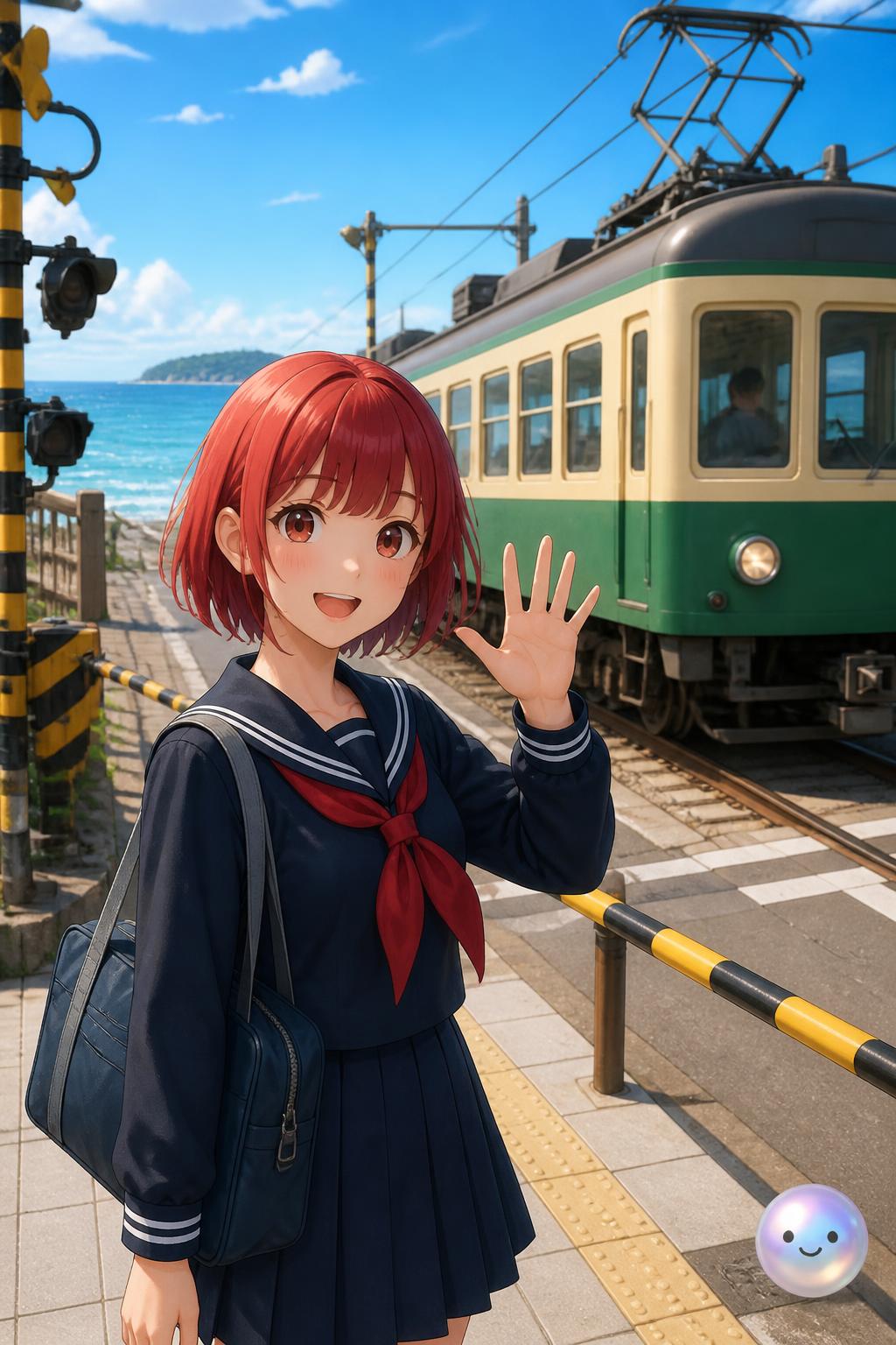 Anime artists use red hair as a visual code for warm, energetic characters.