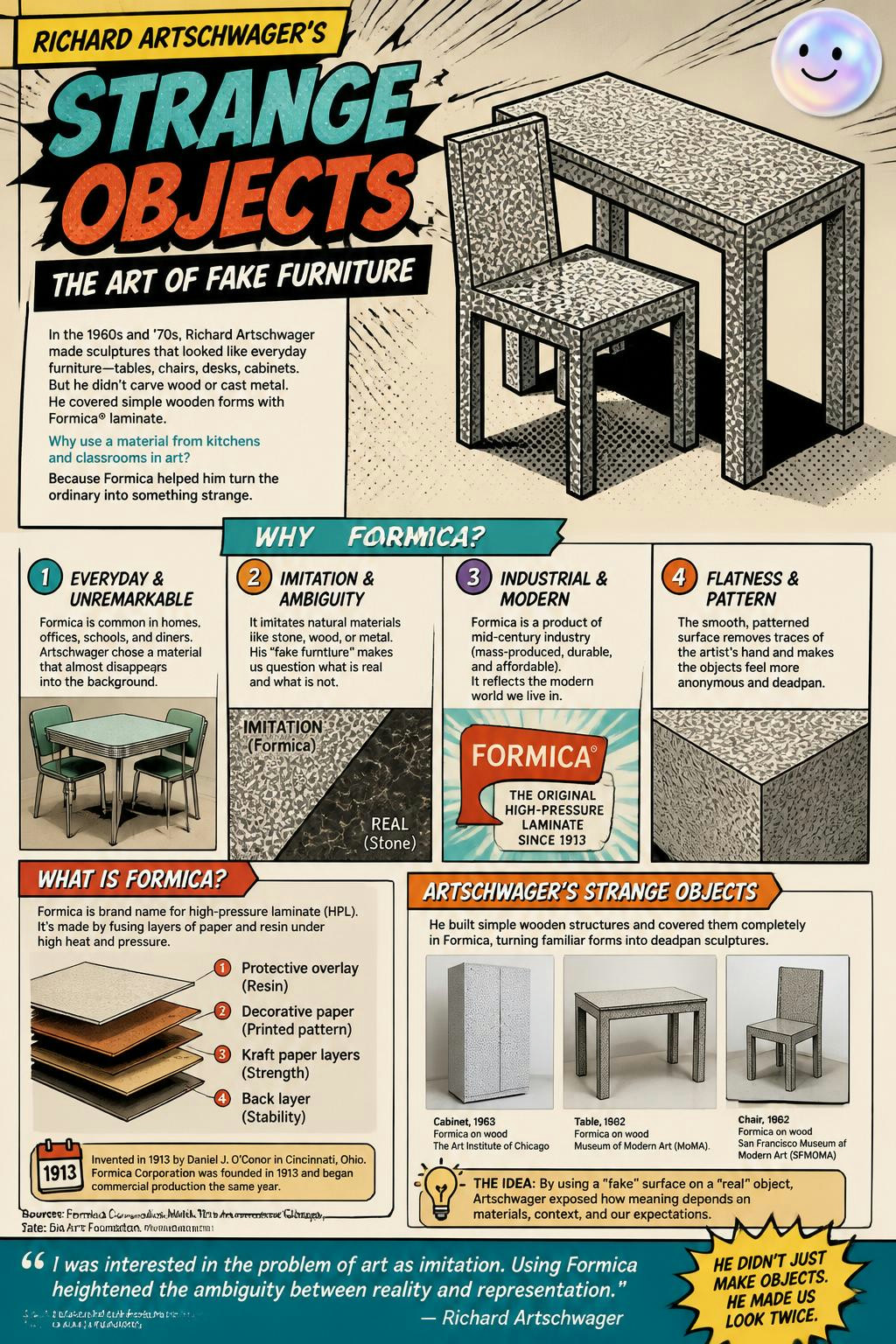 Formica is actually a photo of wood, which is why it makes such cool fake art.