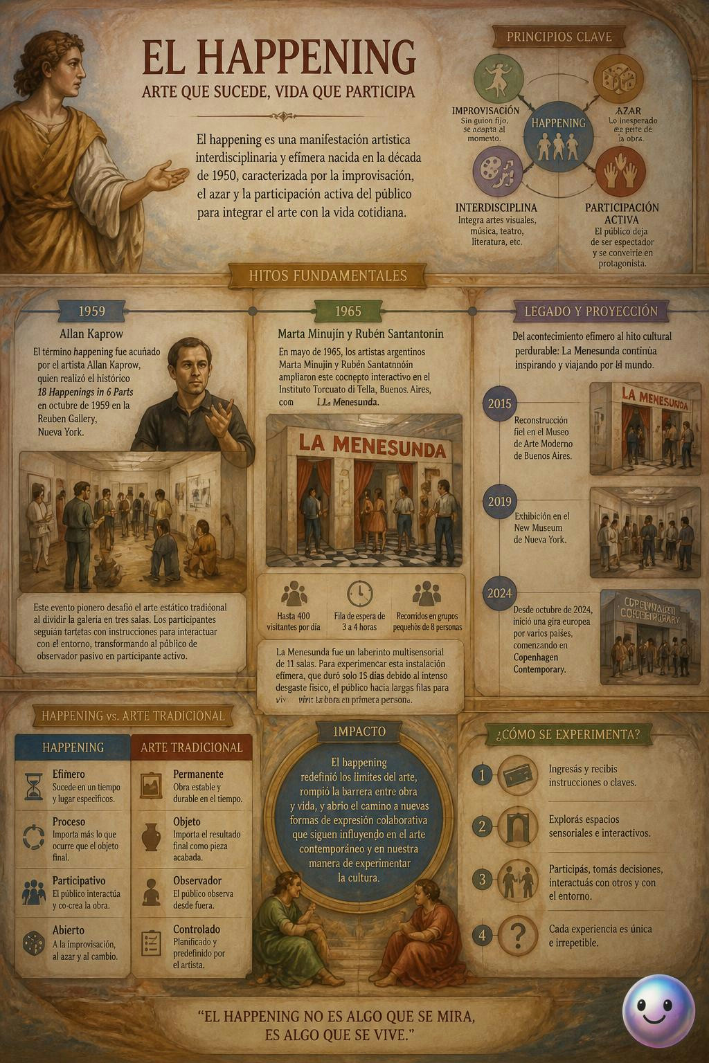 Con el happening, el arte deja de ser algo estático y tú te vuelves la obra.