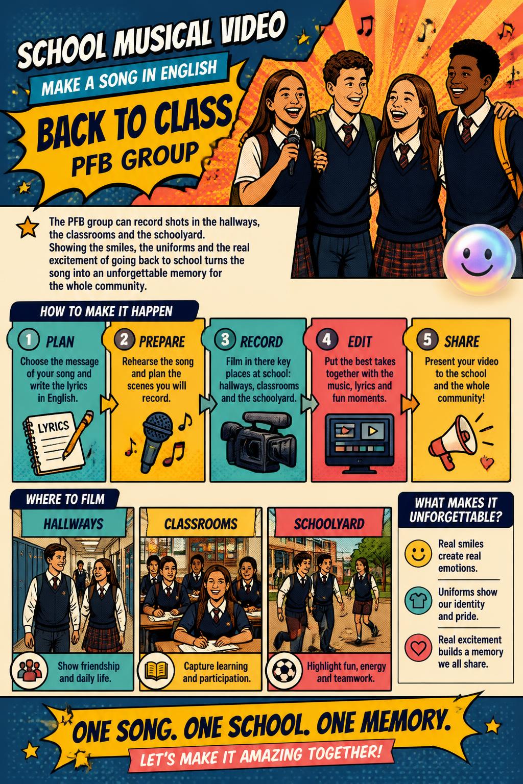 Crear video musical escolar: canción en inglés